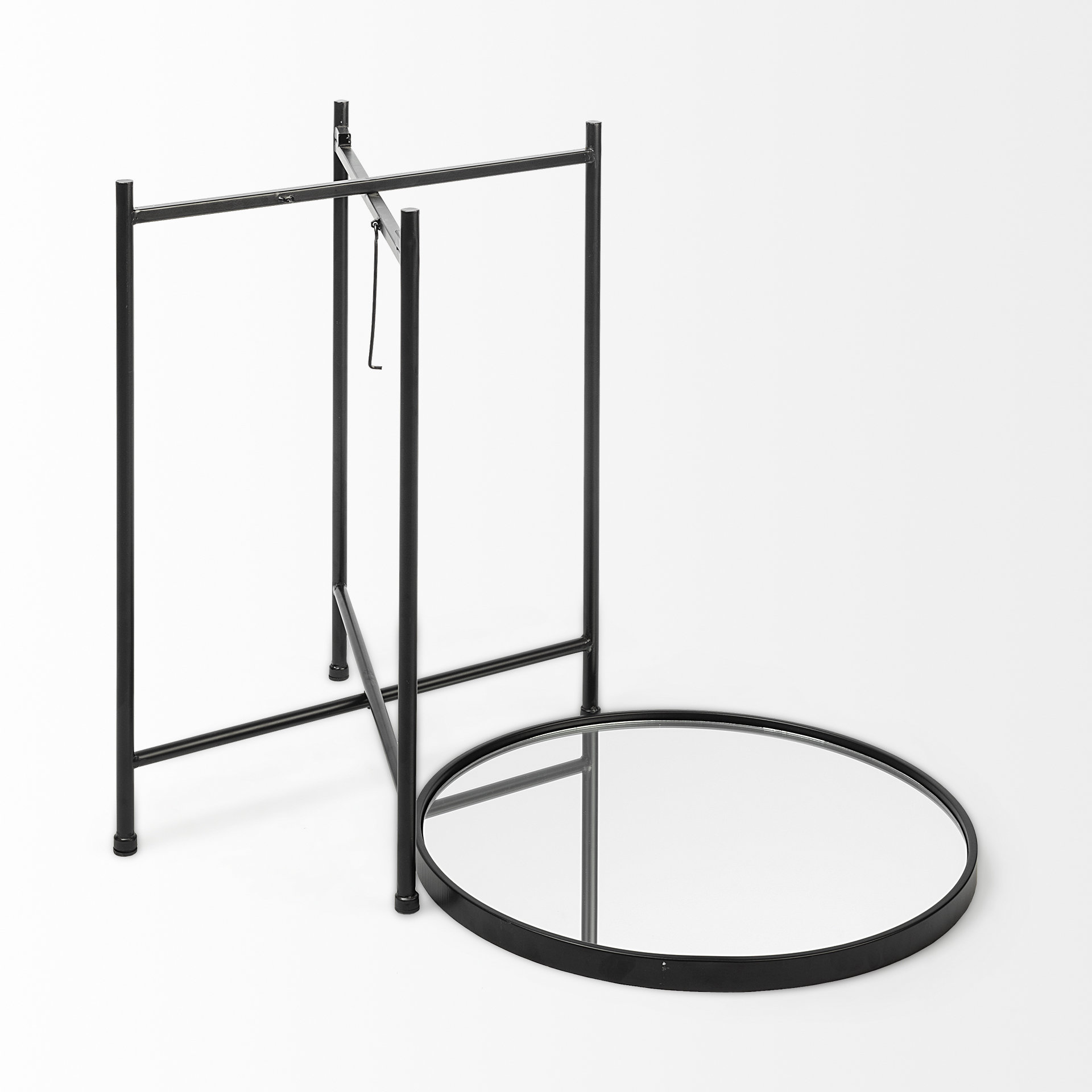 samantha (small) black mirror top accent table