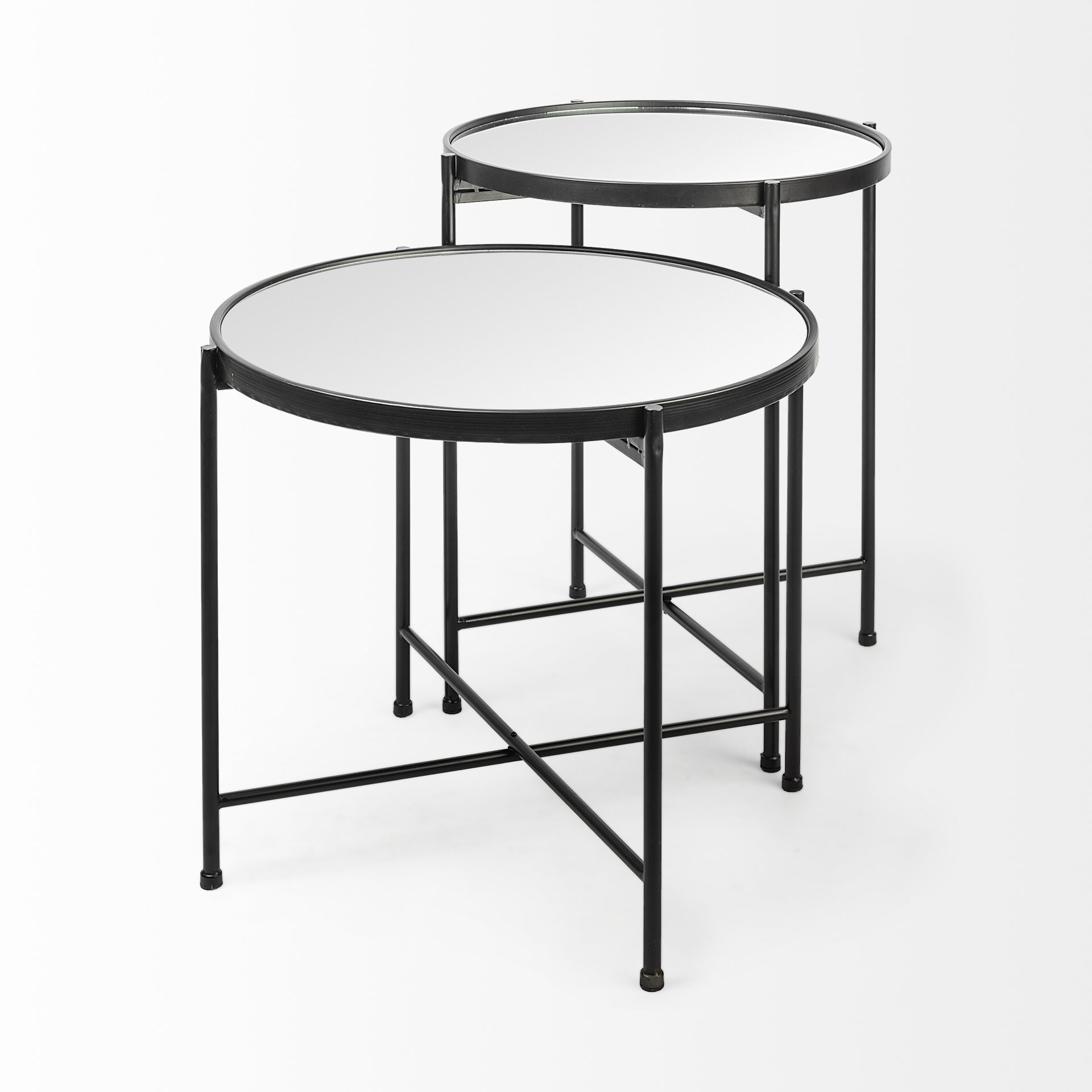 samantha (small) black mirror top accent table