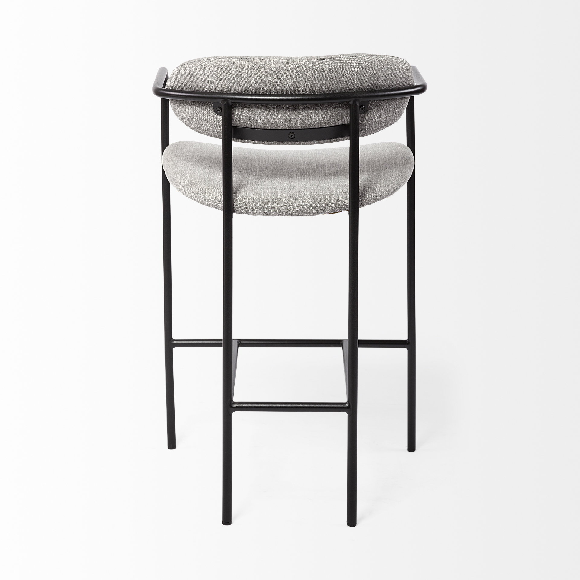 parker gray fabric seat black metal counter stool