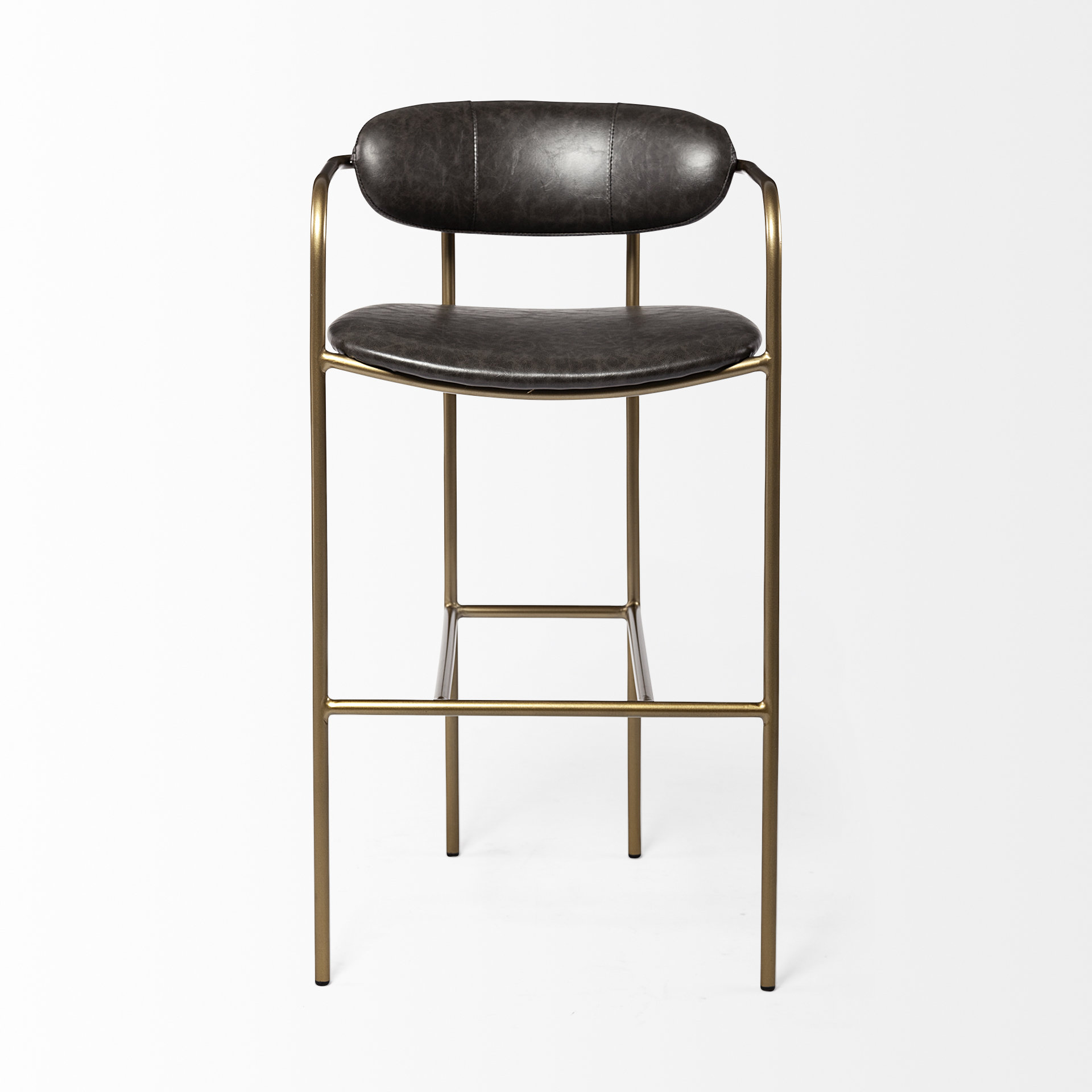 parker brown faux leather seat gold metal bar stool
