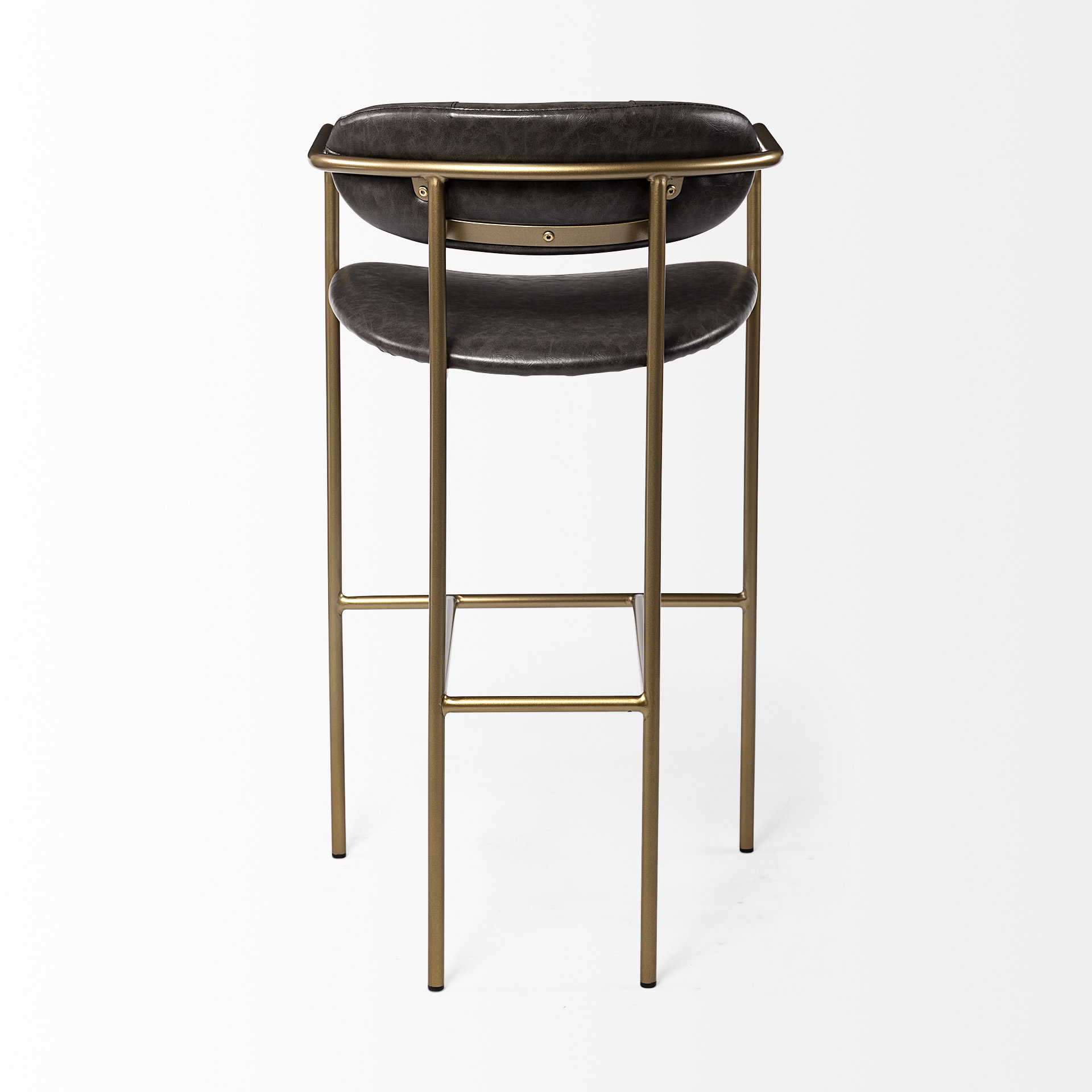 parker brown faux leather seat gold metal bar stool