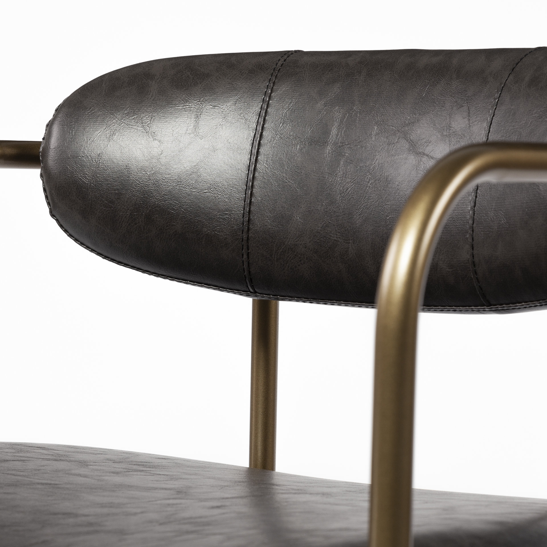 parker brown faux leather seat gold metal bar stool