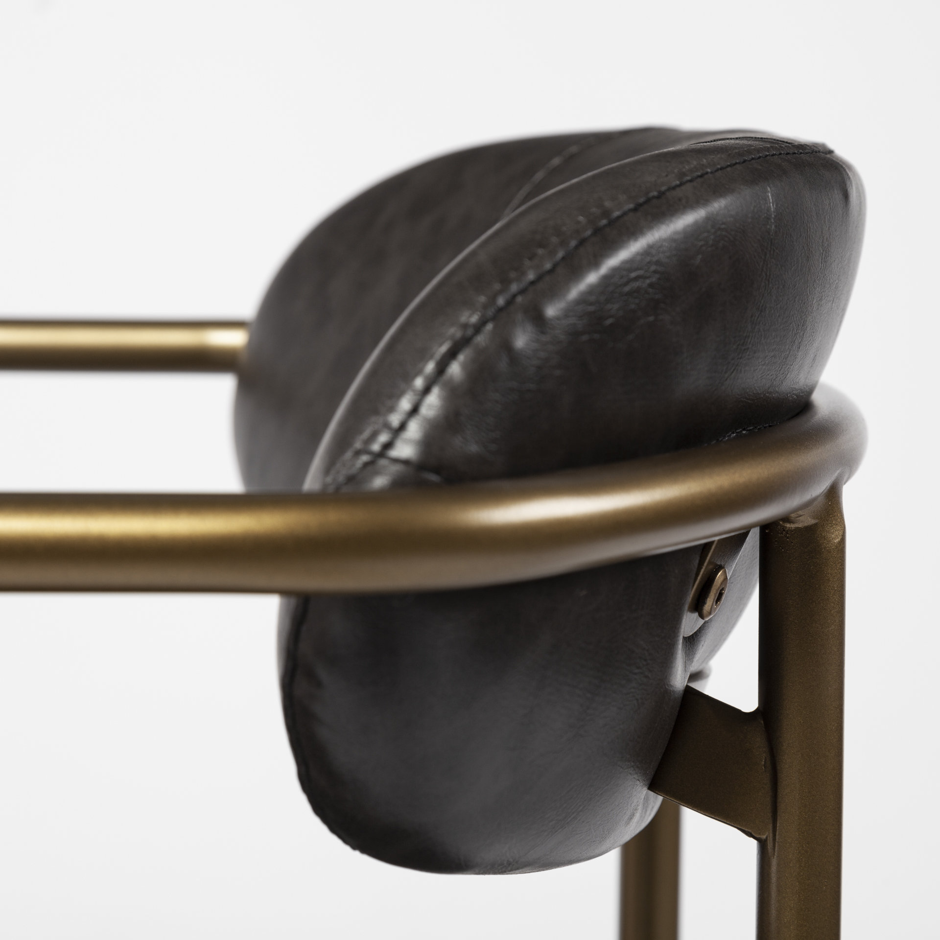 parker brown faux leather seat gold metal bar stool