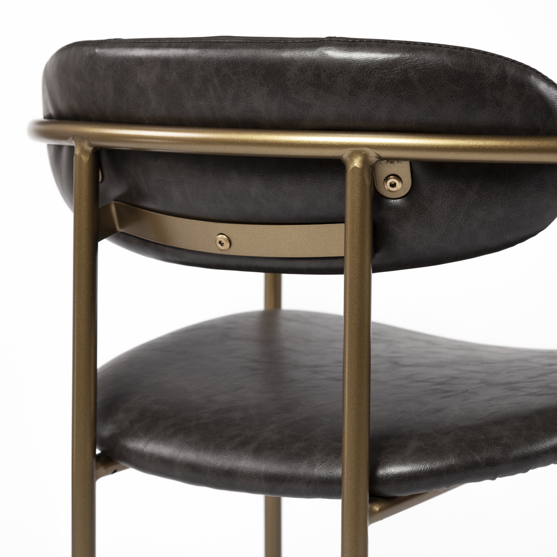 parker brown faux leather seat gold metal bar stool