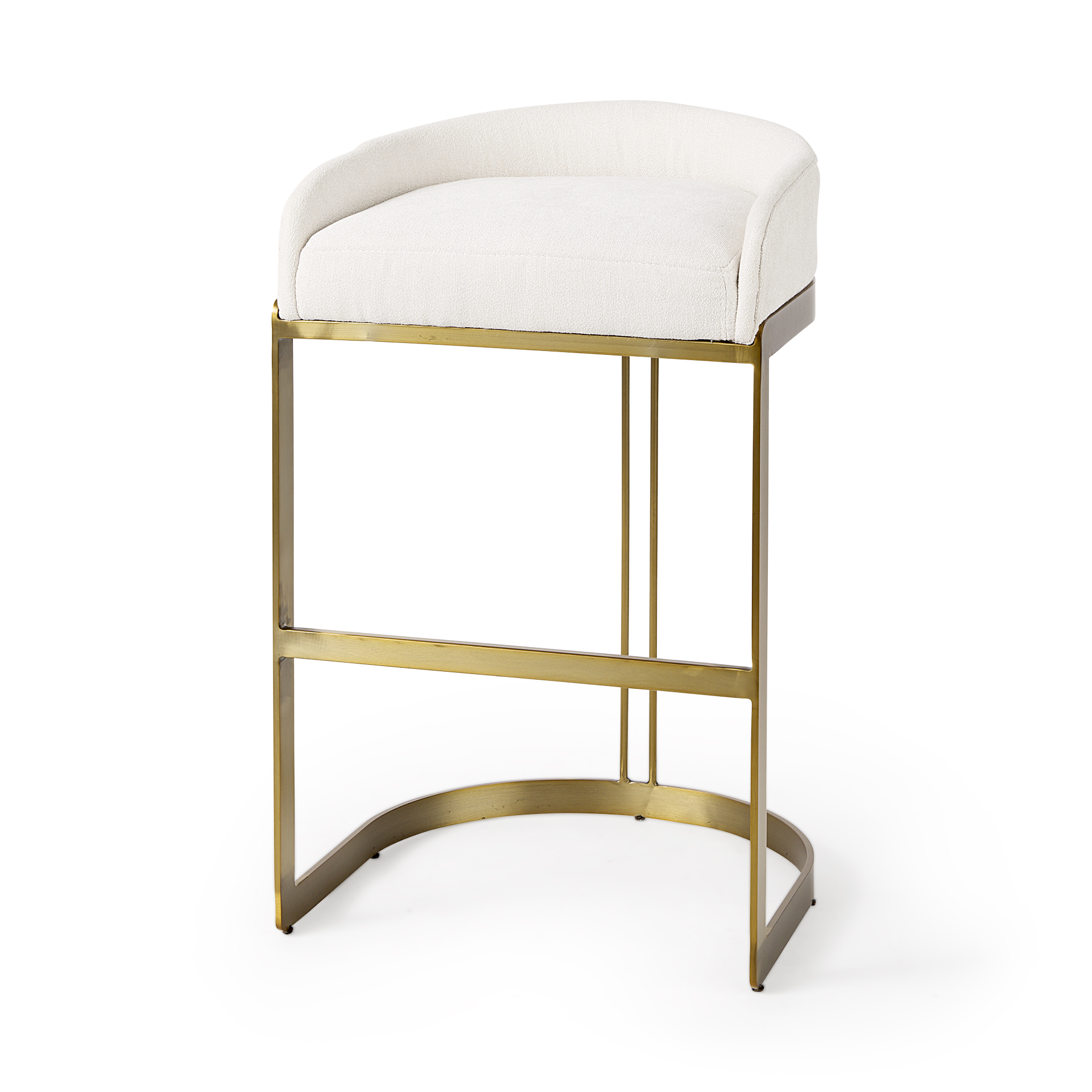 hollyfield ii cream fabric seat w/ gold metal base bar stool