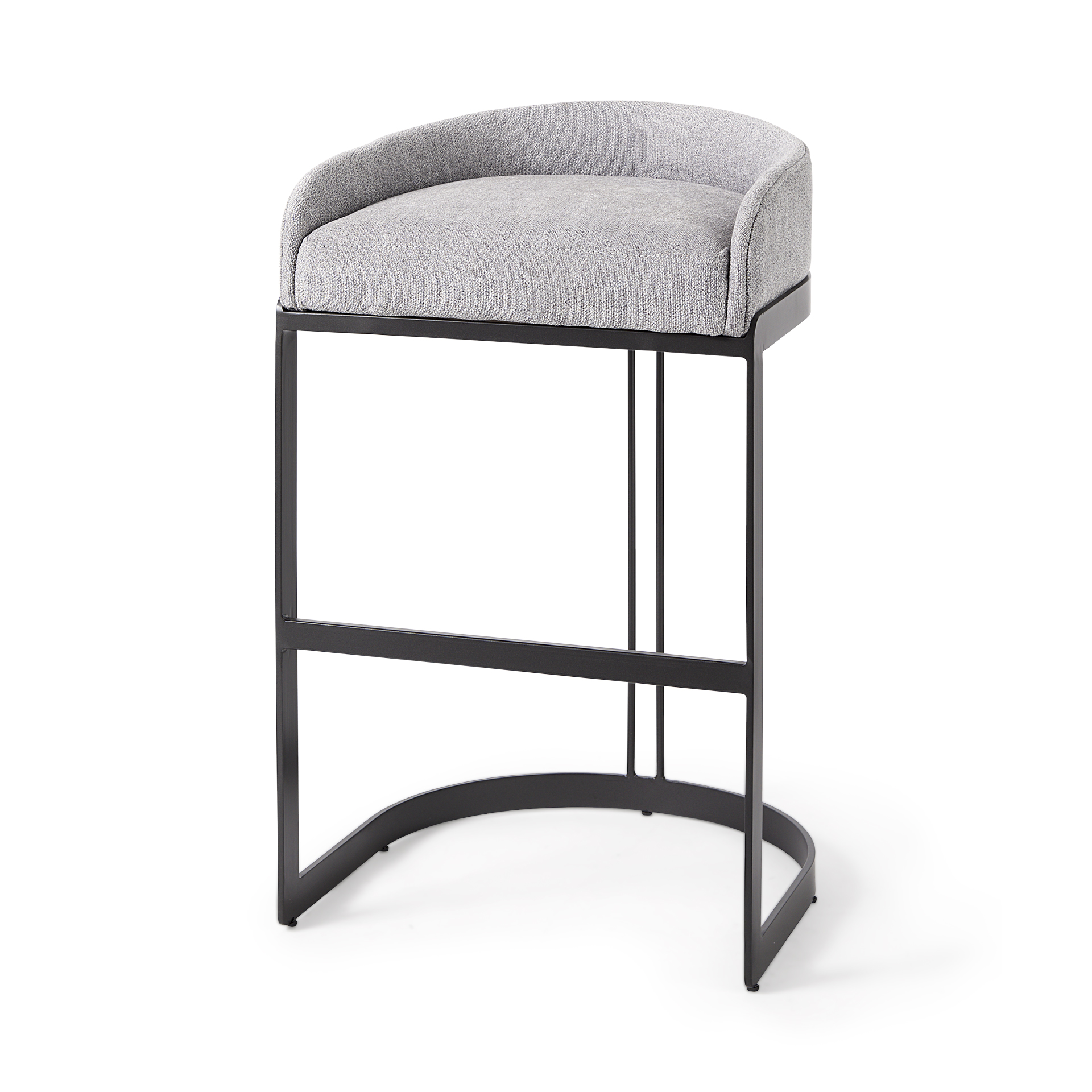 hollyfield ii gray fabric seat w/ gray metal base bar stool