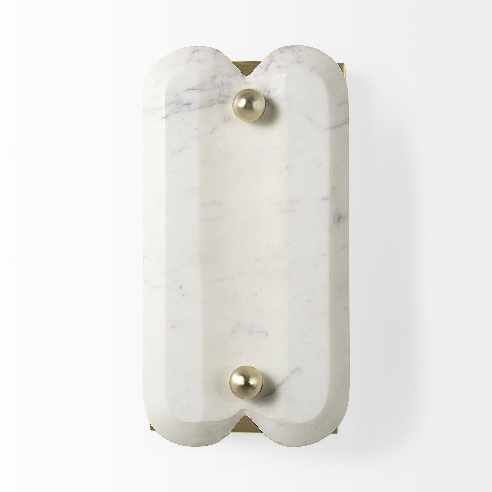 stein 5l x 6w gold w/ white marble shade wall sconce