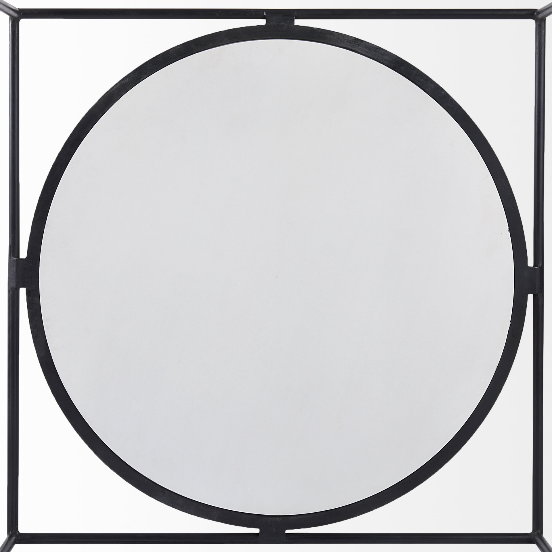austen 36l x 36w x 14.5h round white marble top w/ black metal frame coffee table