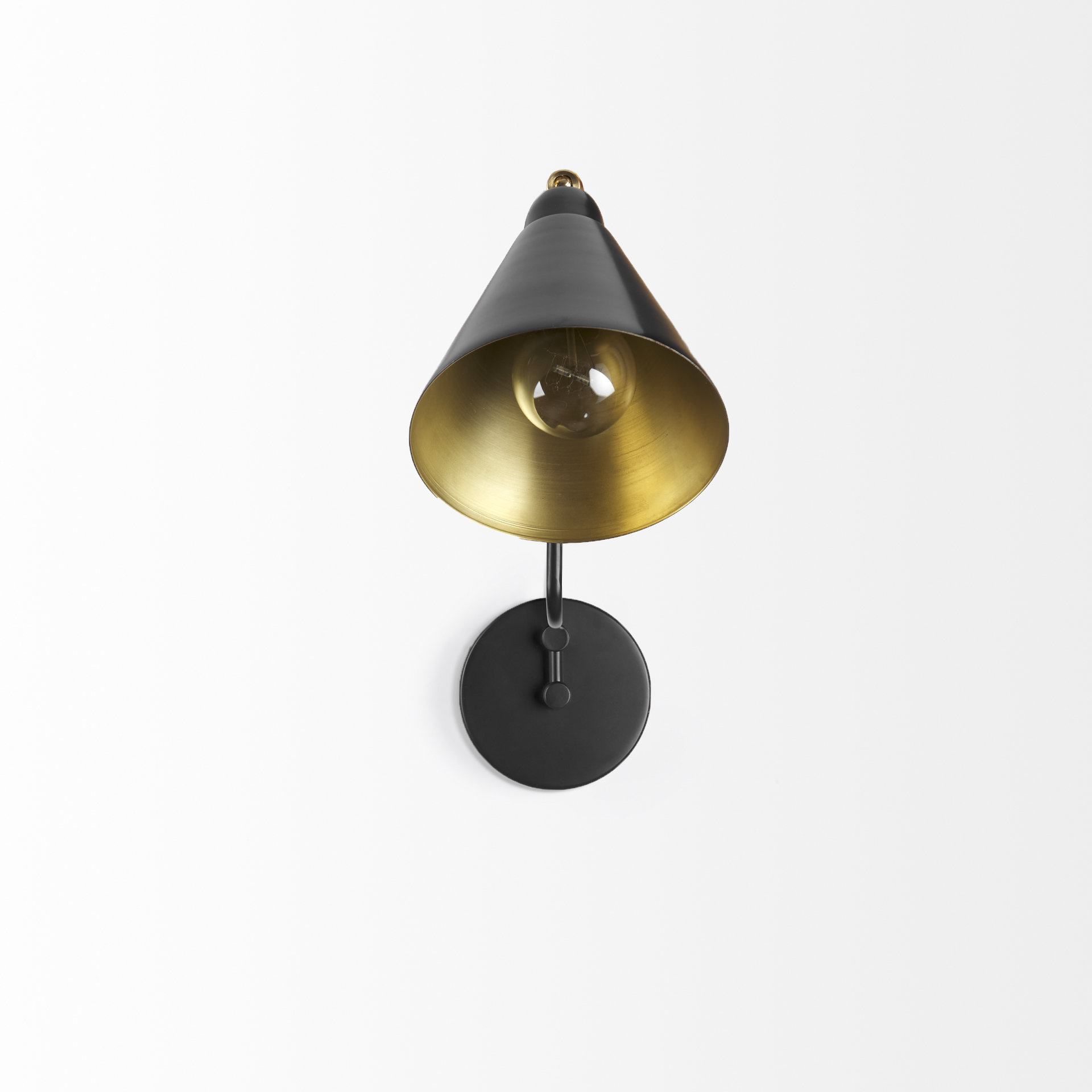 cobalt 6l x 32w black metal cone shaped swivel wall sconce