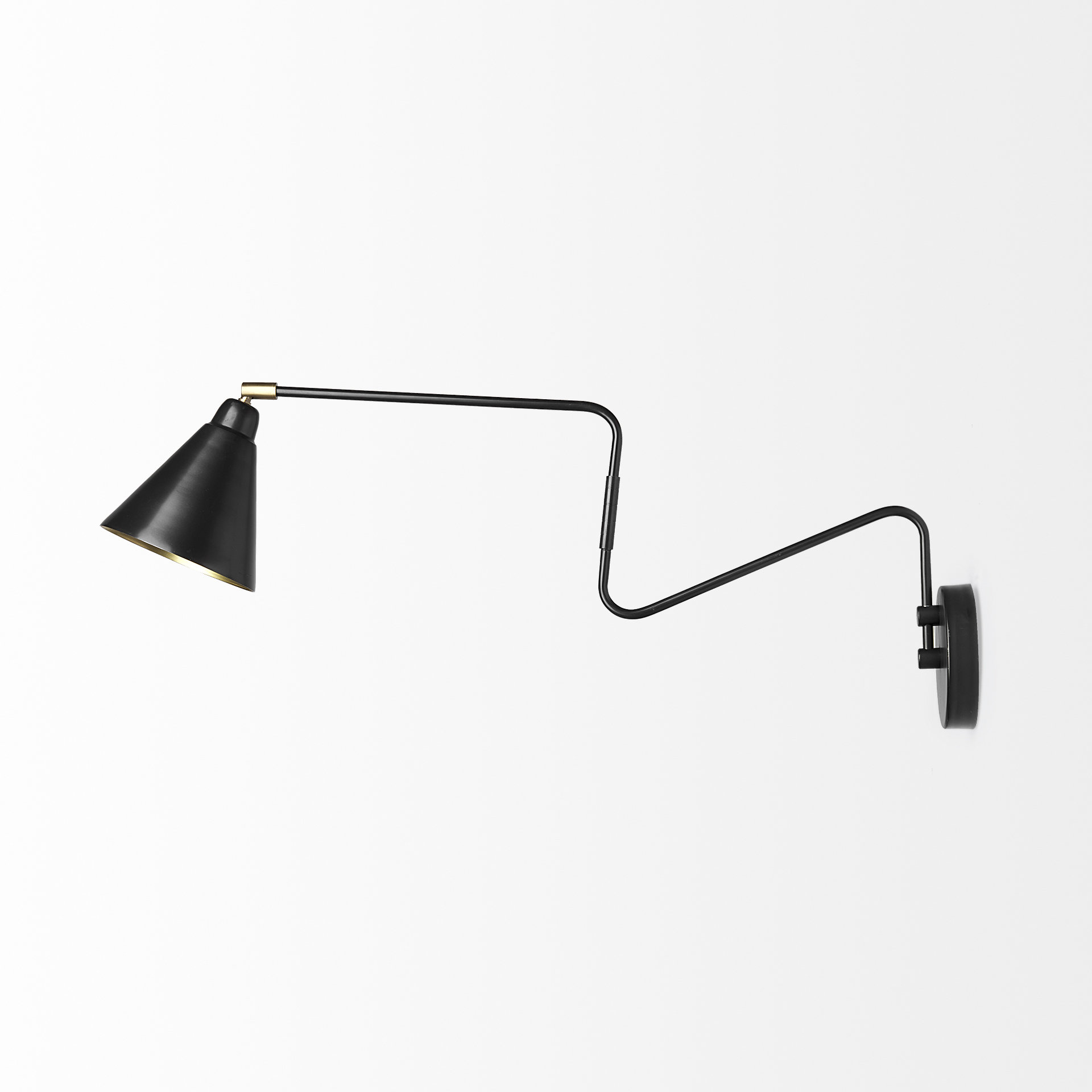 cobalt 6l x 32w black metal cone shaped swivel wall sconce