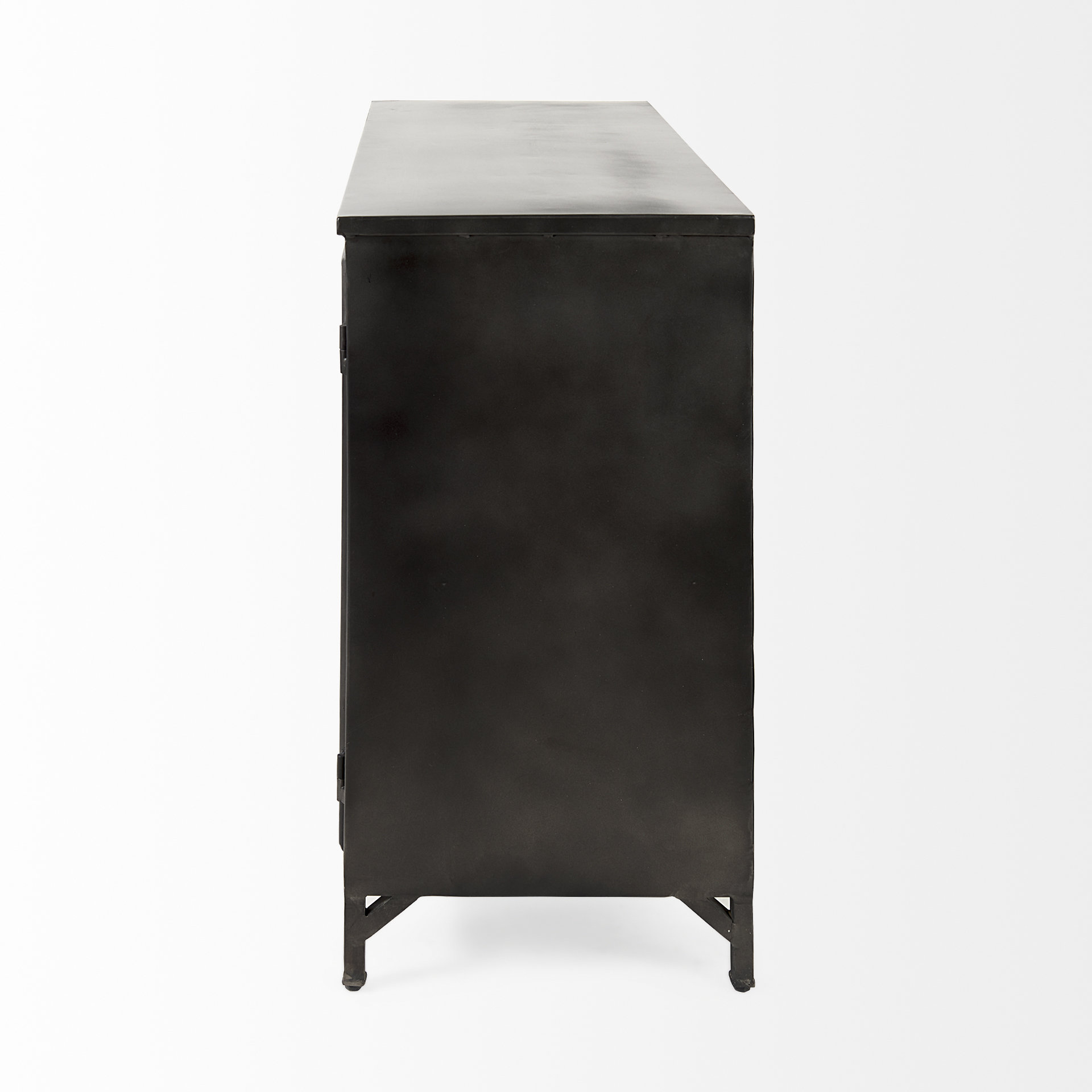 poppy iii 40l x 16w black metal with glass door accent cabinet