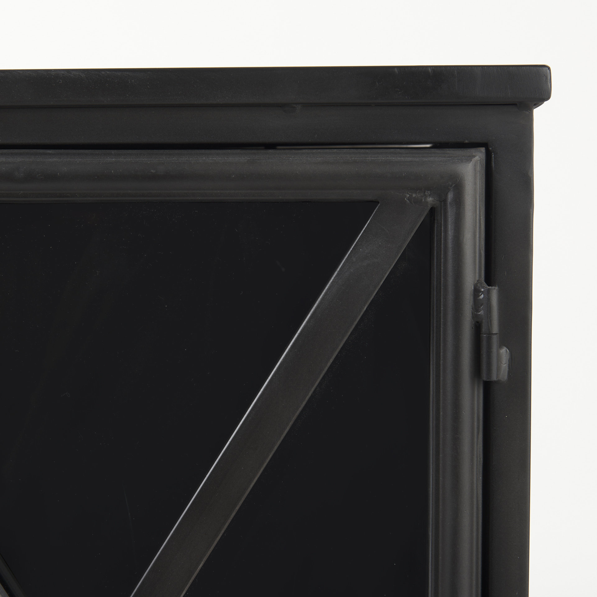 poppy iii 40l x 16w black metal with glass door accent cabinet