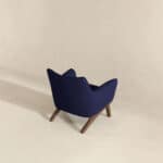 Grey Boucle Mid Century Modern Armchair With Round Arms