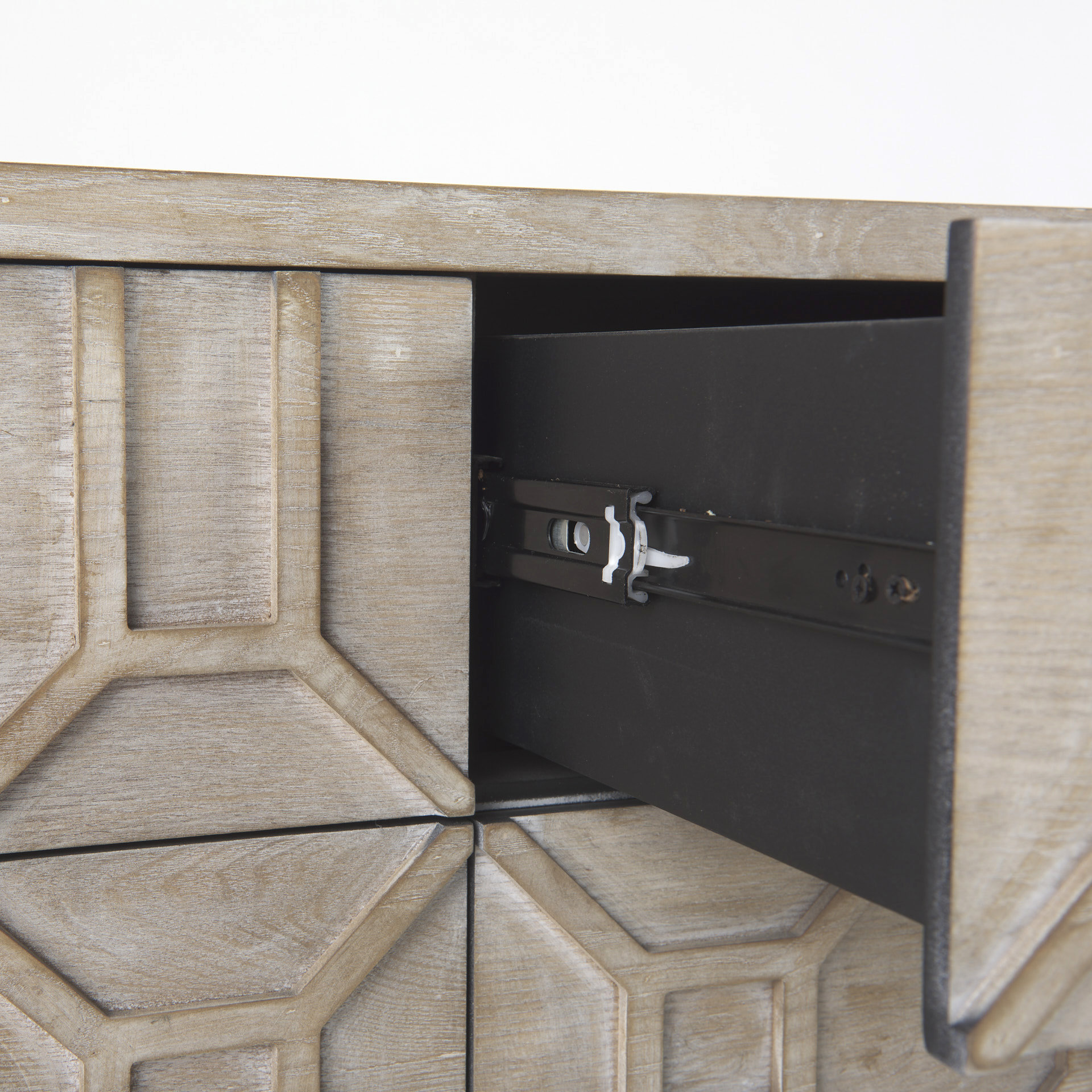 genevieve ii light brown fir veneer 9 drawer sideboard