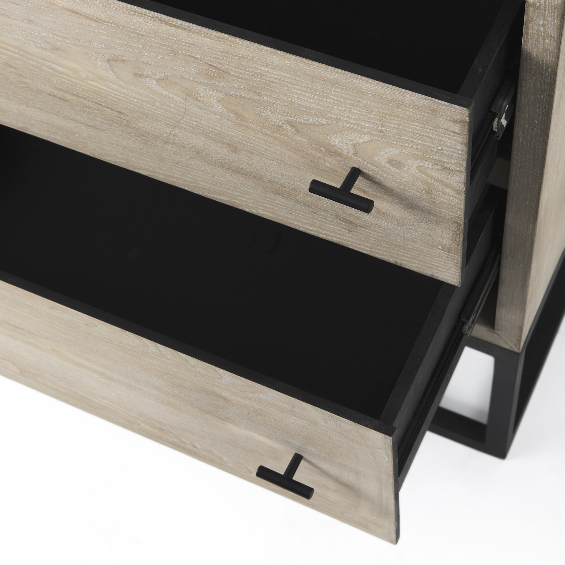 ciara 32l x 16w beige fir veneer 2 drawer accent cabinet
