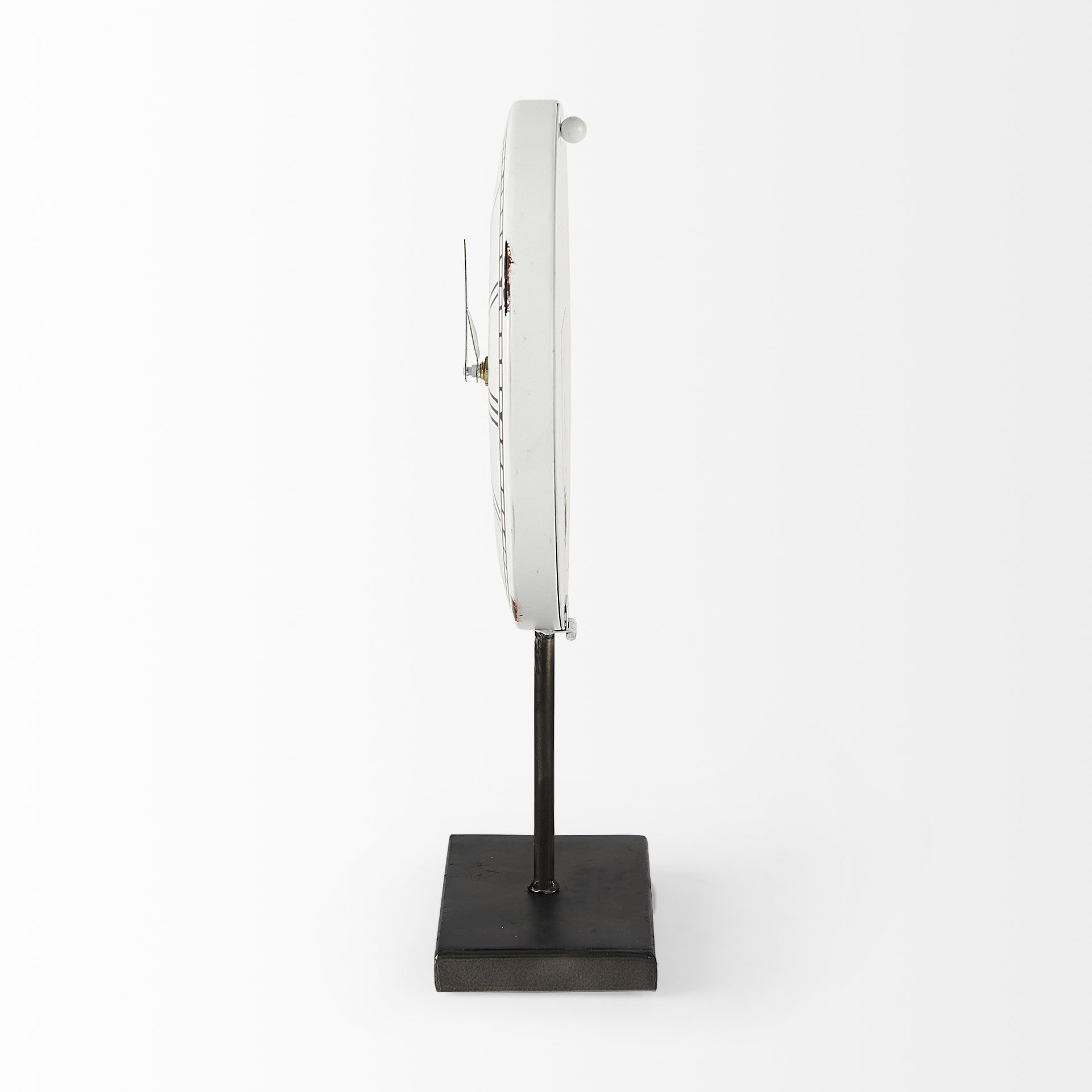 harriet white/bronze metal table clock