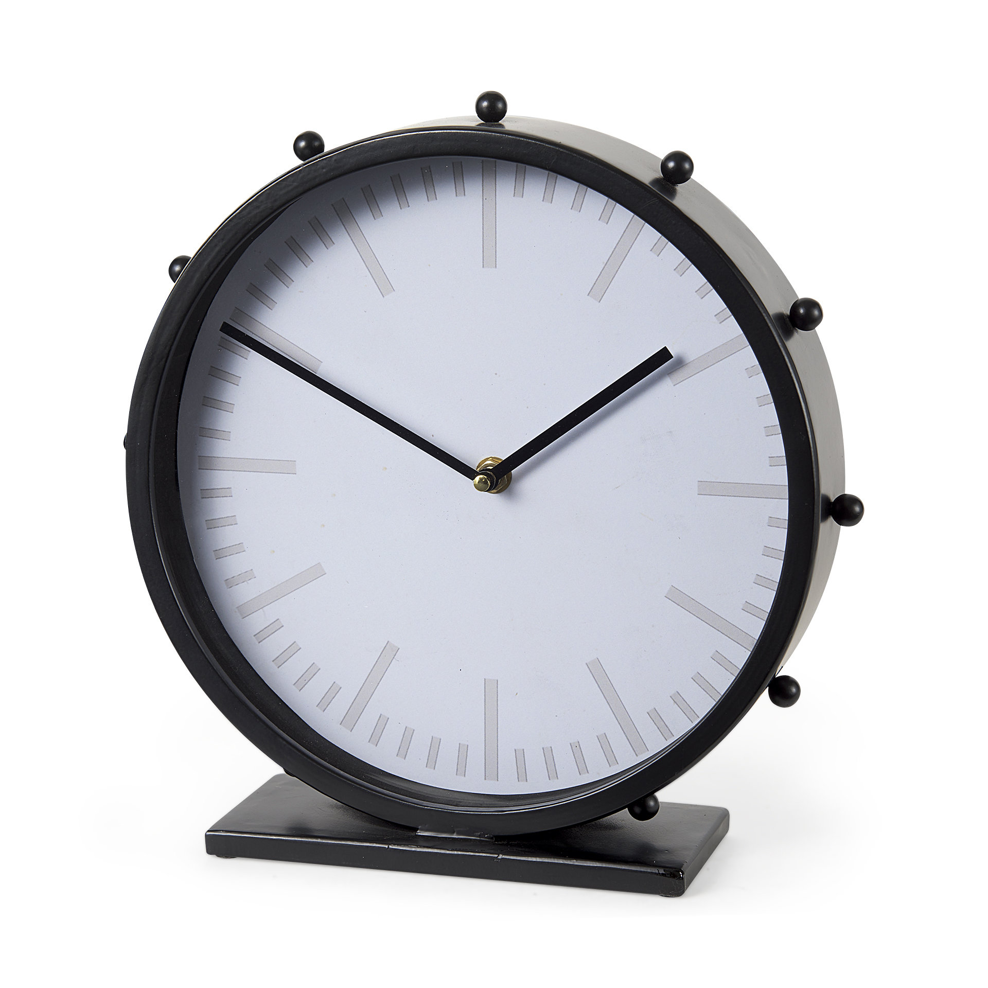 marian 11.0l x 3.1w x 11.0h black studded round table clock