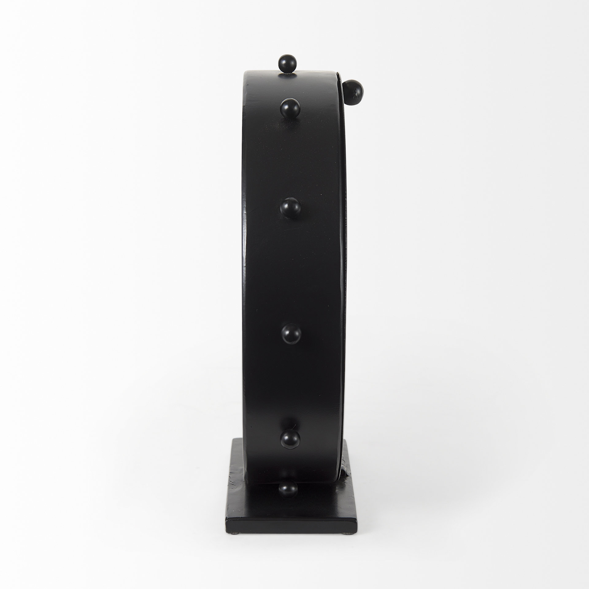 marian 11.0l x 3.1w x 11.0h black studded round table clock