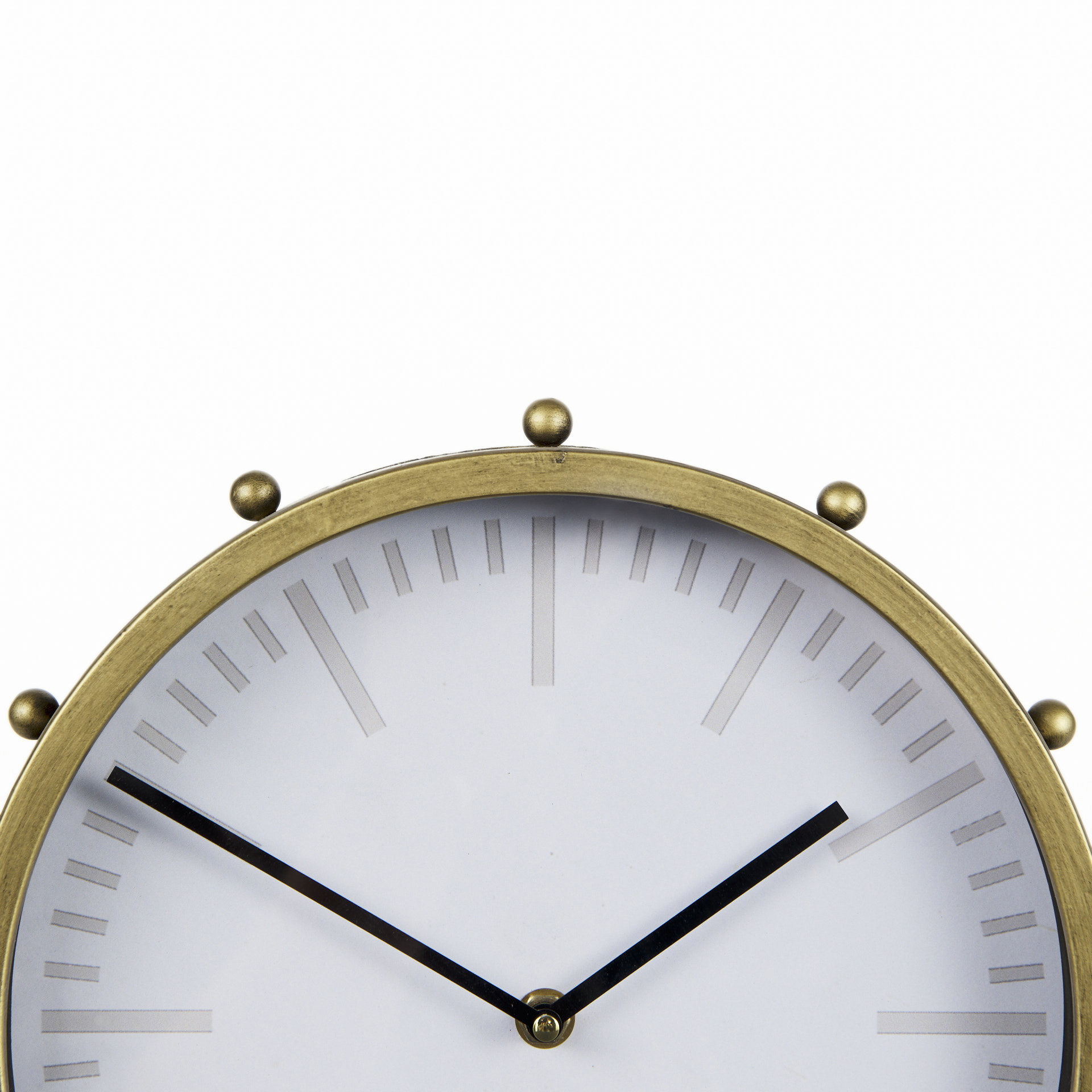marian 11.0l x 3.1w x 11.0h gold metal w/studs round table clock