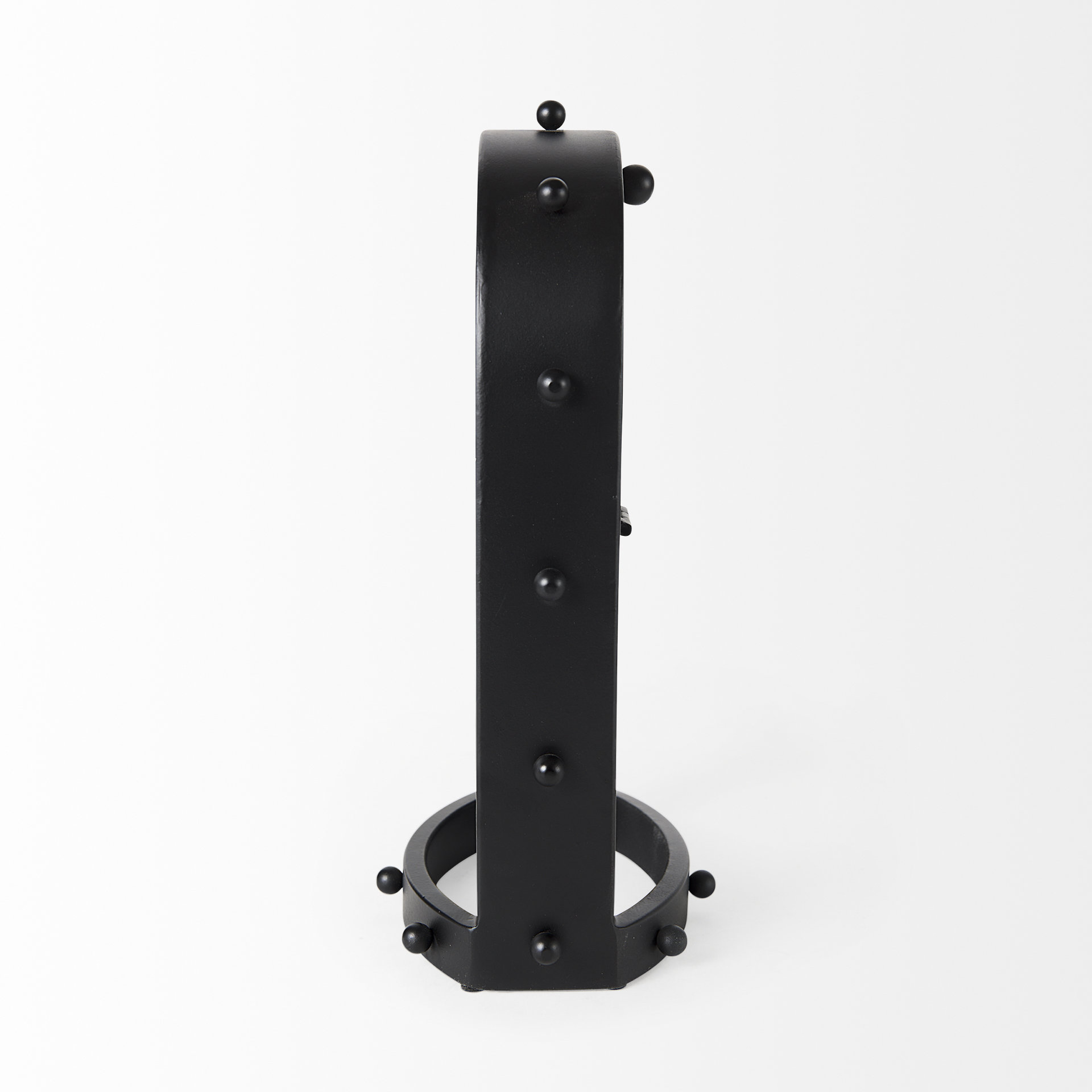 marian 7.5l x 5.7w x 13.0h black studded table clock
