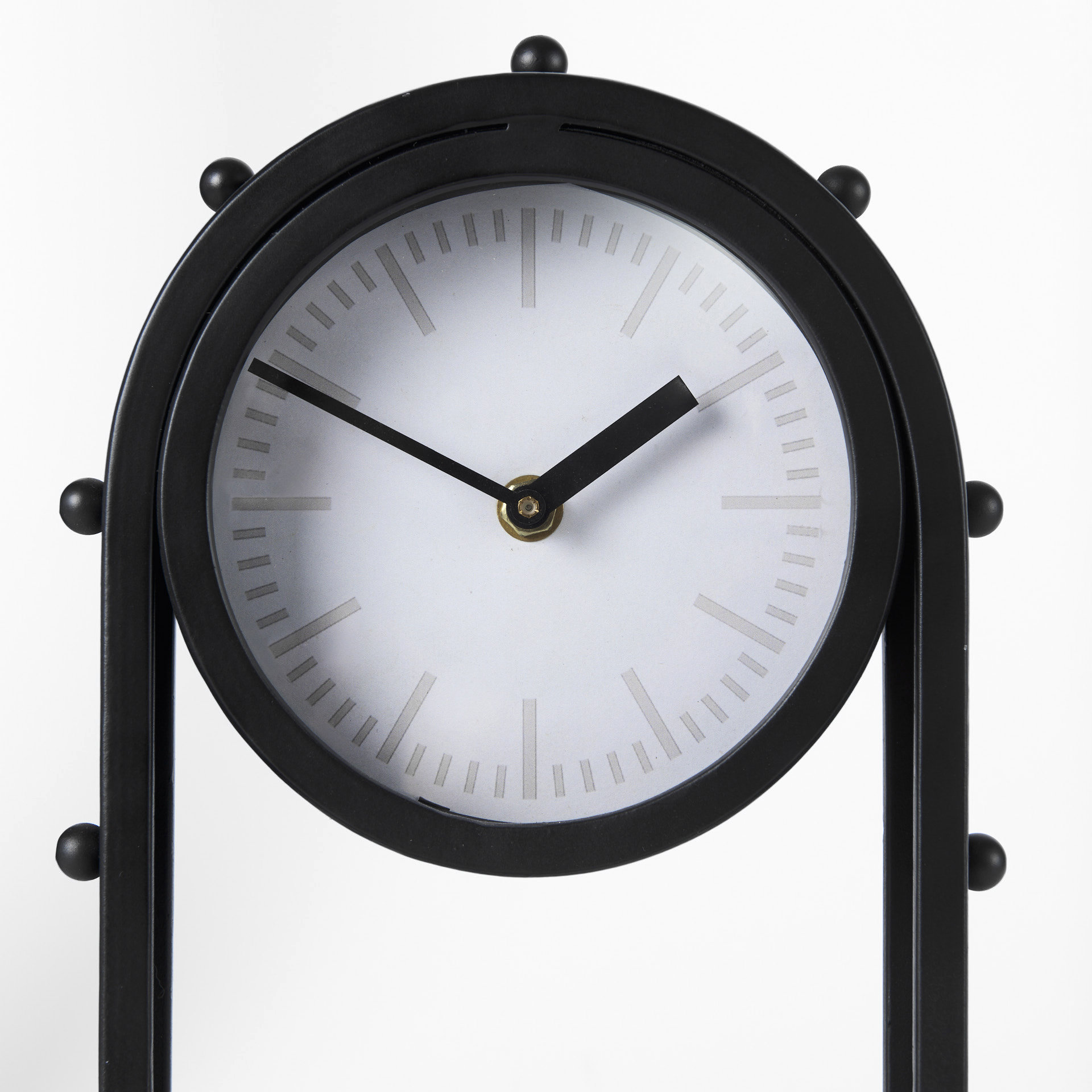 marian 7.5l x 5.7w x 13.0h black studded table clock