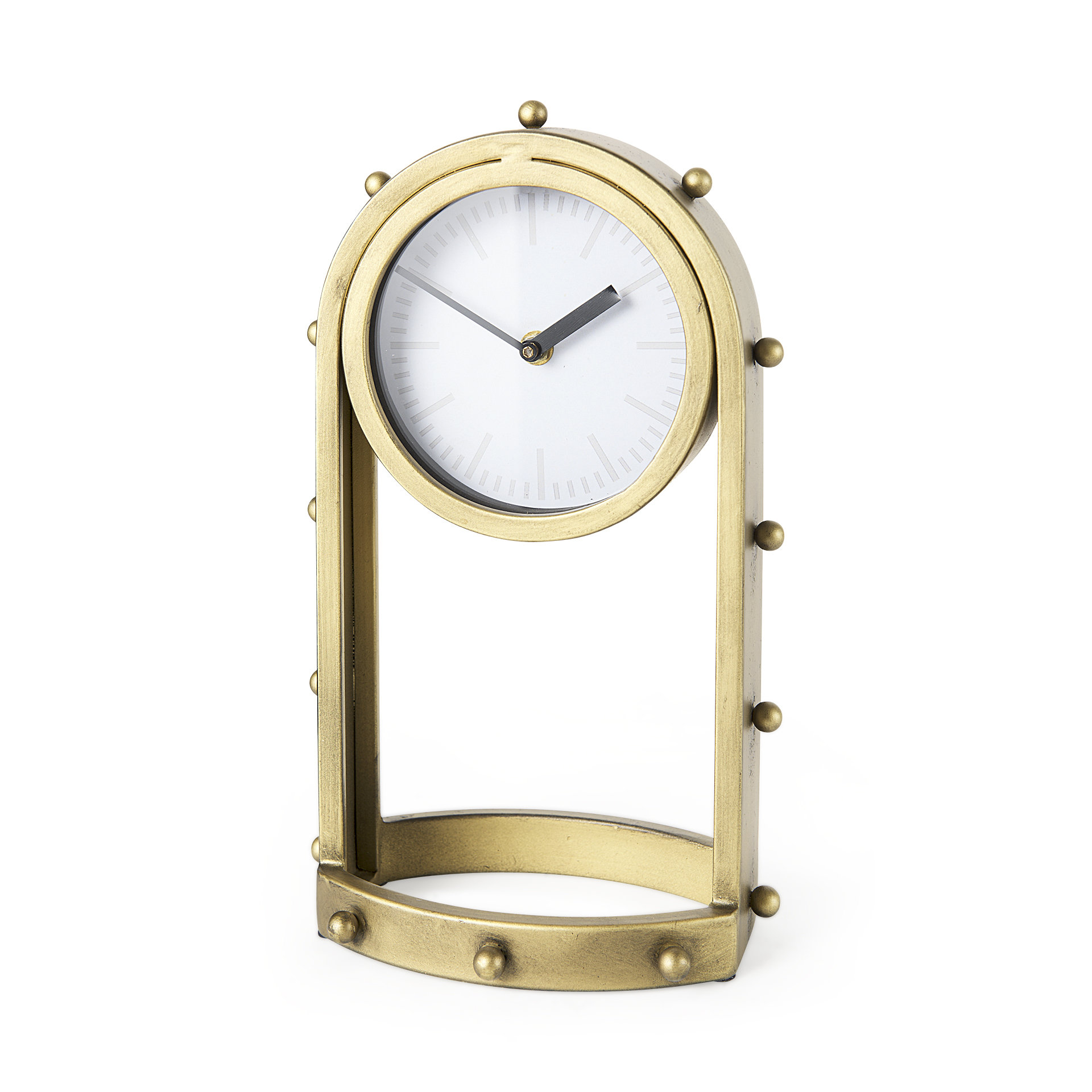 marian 7.5l x 5.7w x 13.0h gold studded table clock