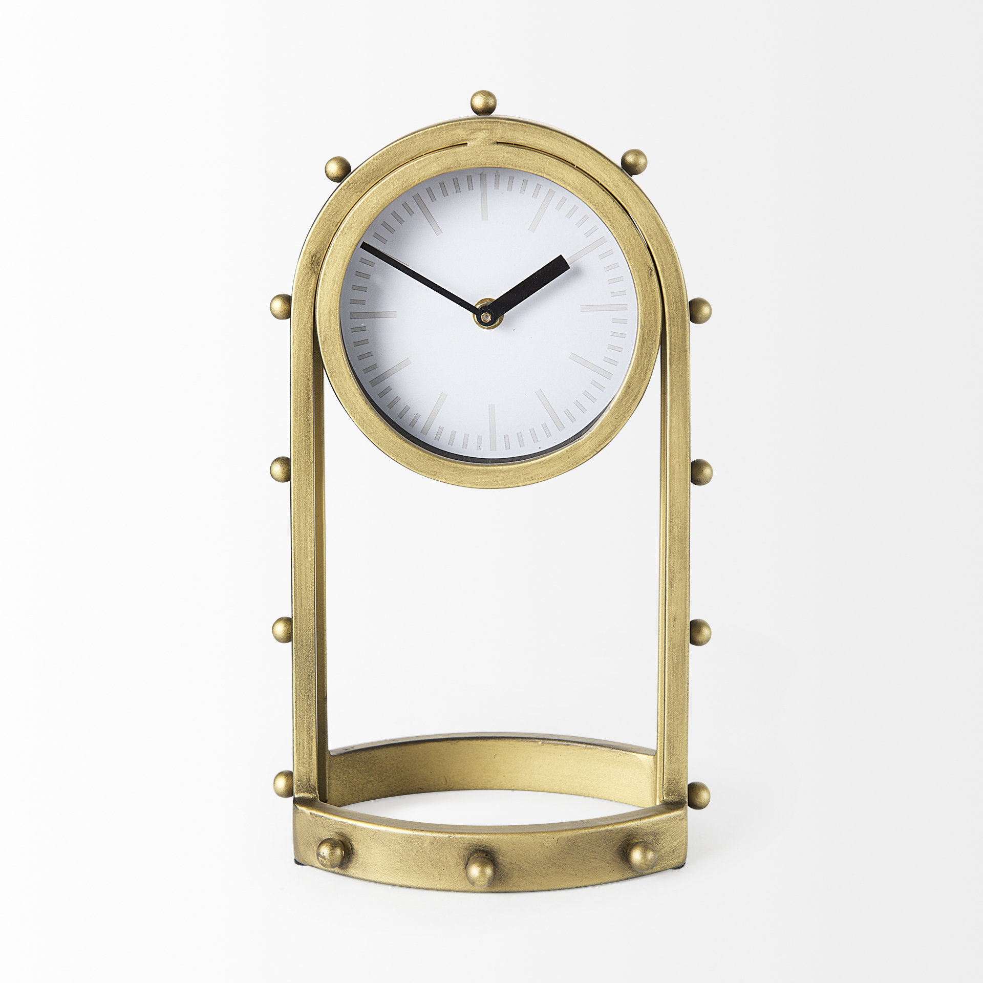 marian 7.5l x 5.7w x 13.0h gold studded table clock