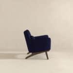 Grey Boucle Mid Century Modern Armchair With Round Arms