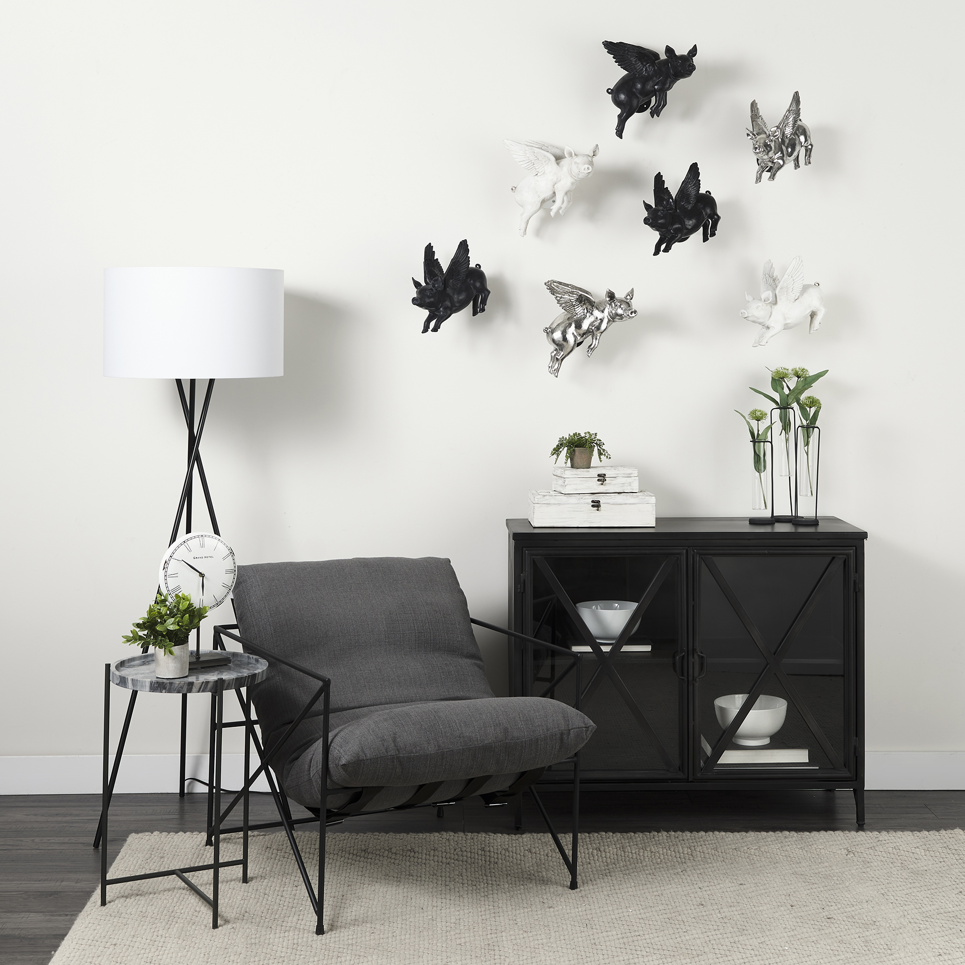 poppy iii 40l x 16w black metal with glass door accent cabinet