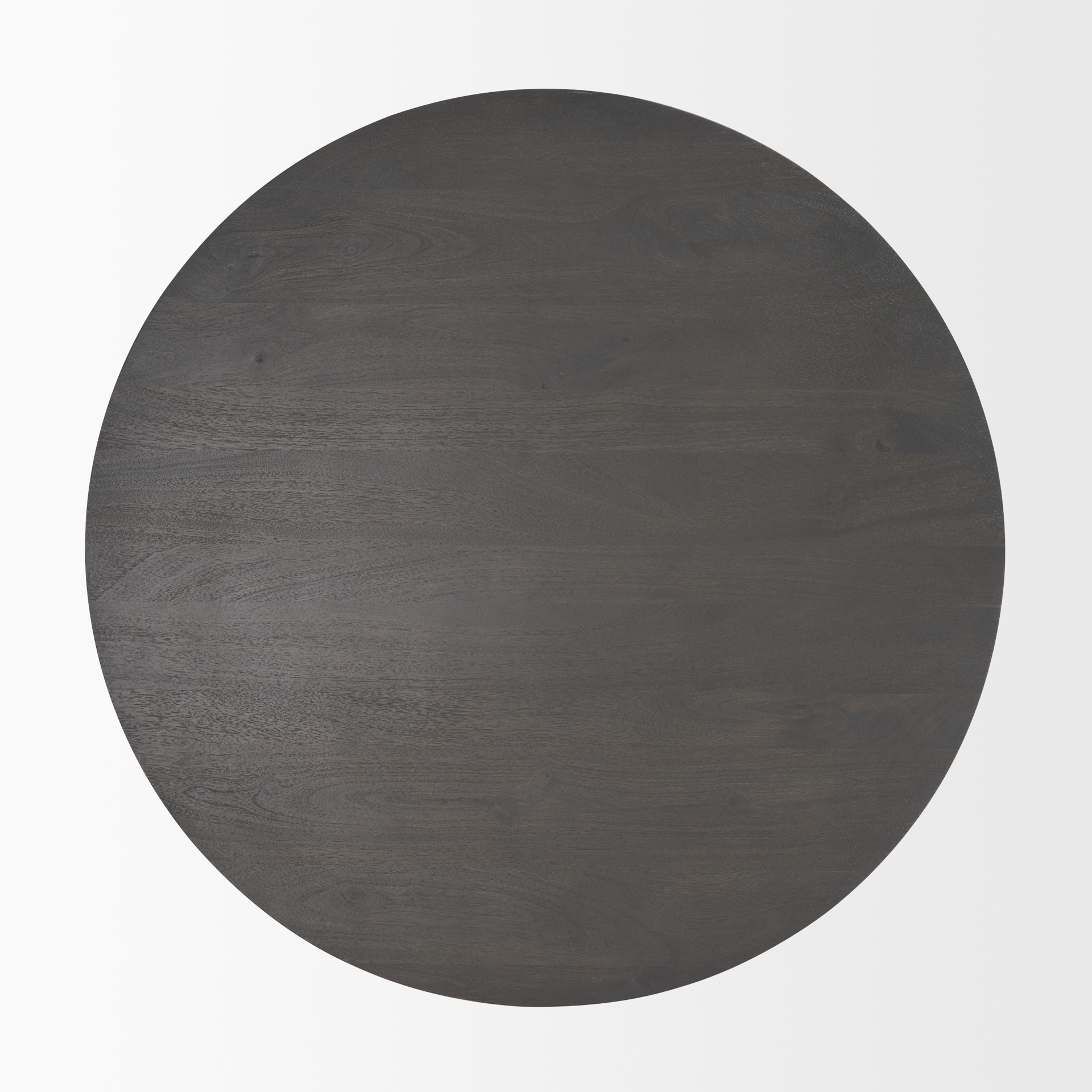 maxwell 34l x 34w x 16h dark brown wood w/ black metal pedestal base round coffee table