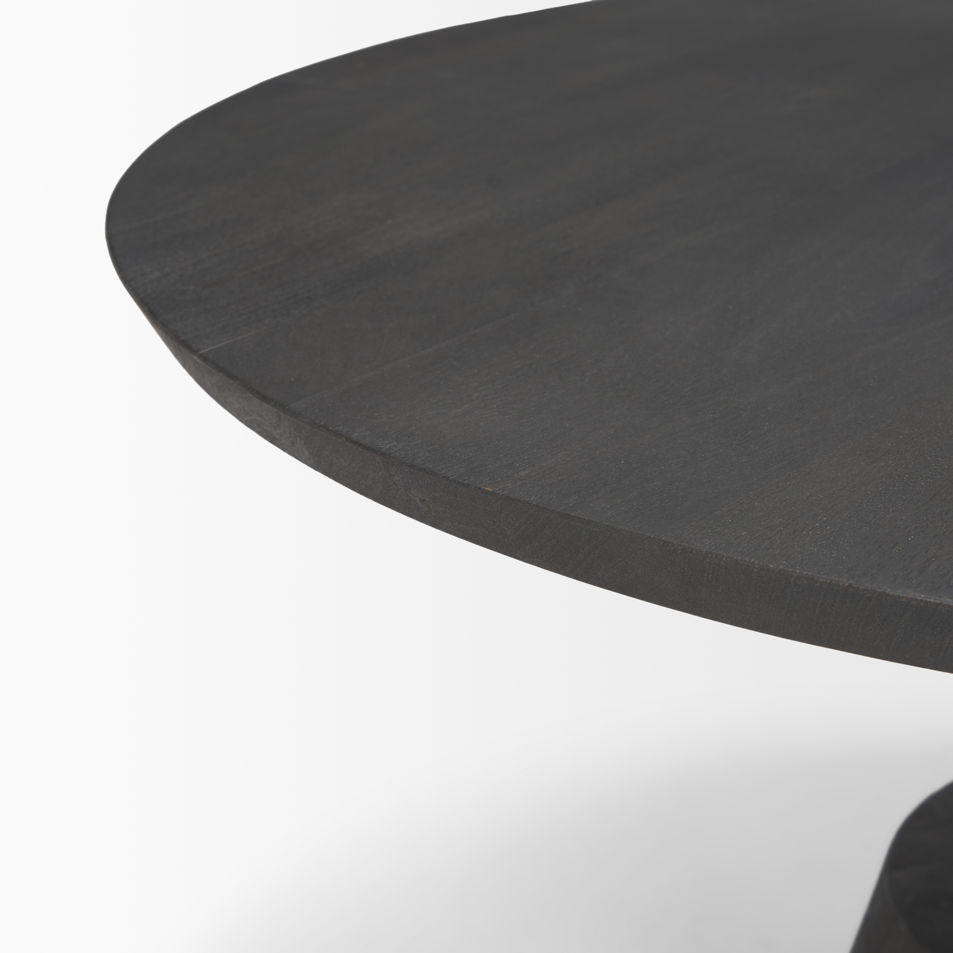 maxwell 34l x 34w x 16h dark brown wood w/ black metal pedestal base round coffee table