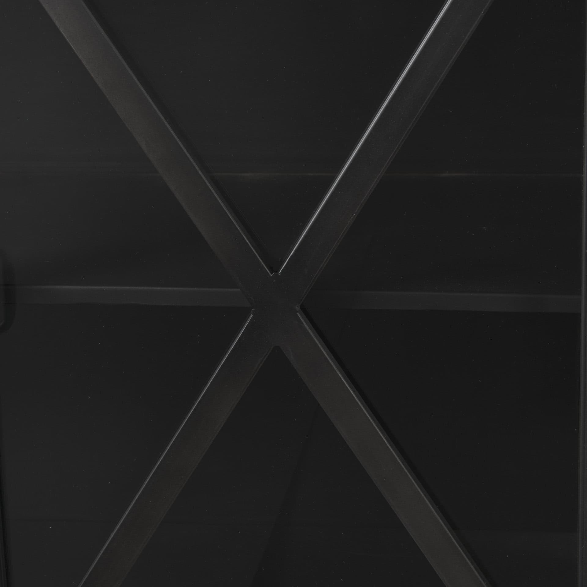 poppy i 79x16 black metal with glass door sideboard