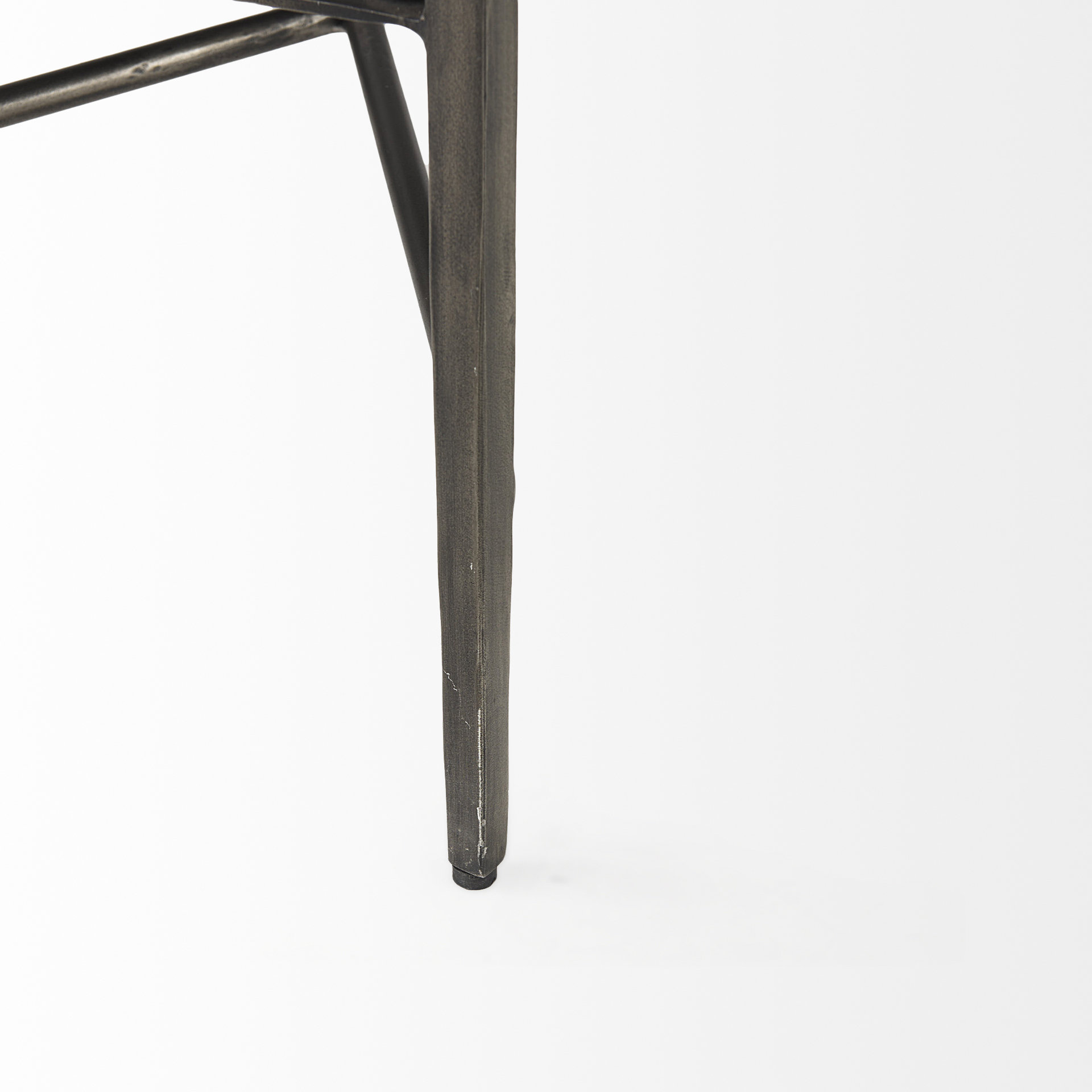 charlotte 55.0l gray herringbone fabric seat w/ antique nickel metal frame bench