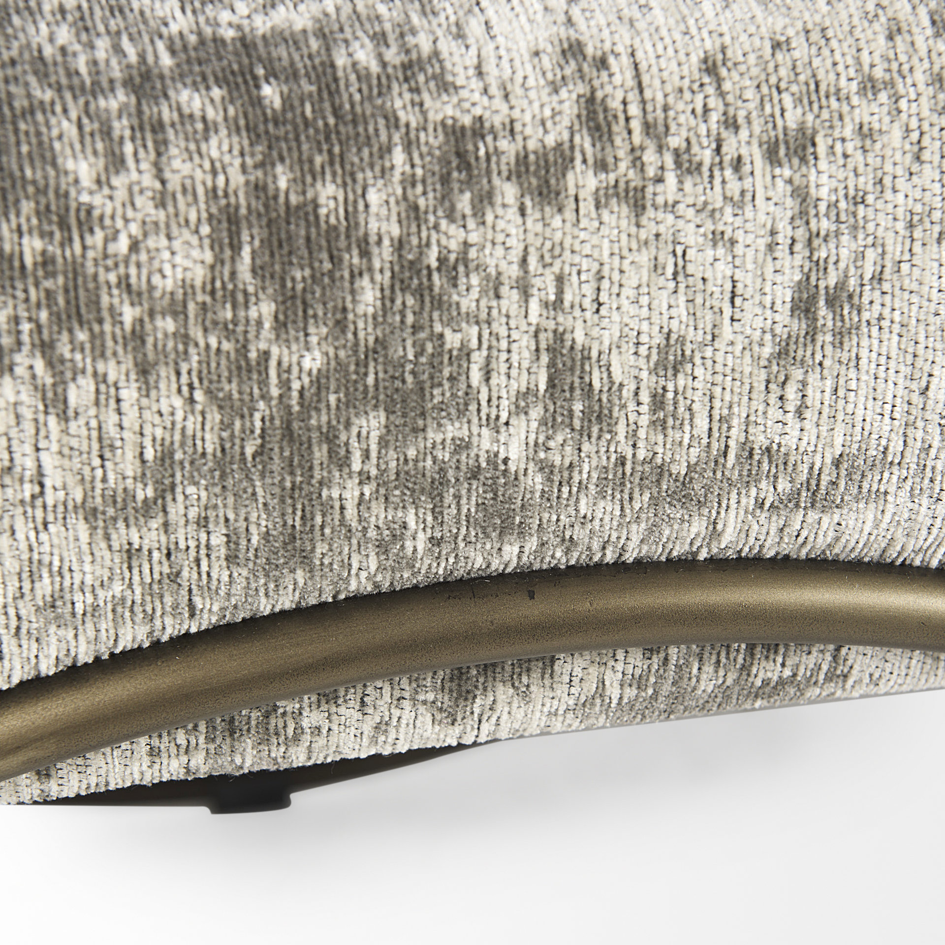 ayla 55l x 17.6w x 18h light and dark gray fabric seat w/ antique gold metal frame bench