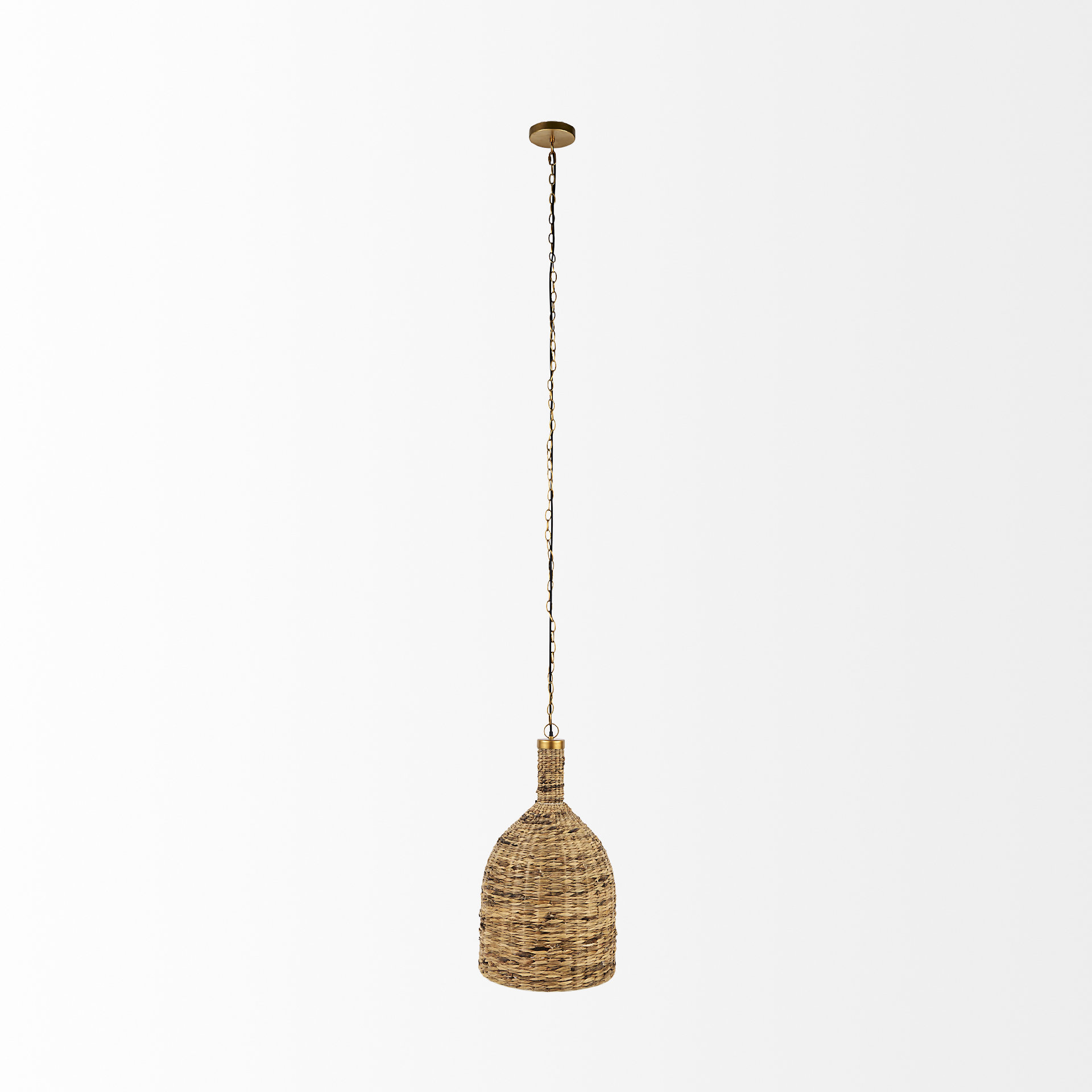 campanile 16.0l x 16.0w x 27.0h brown whicker pendant light