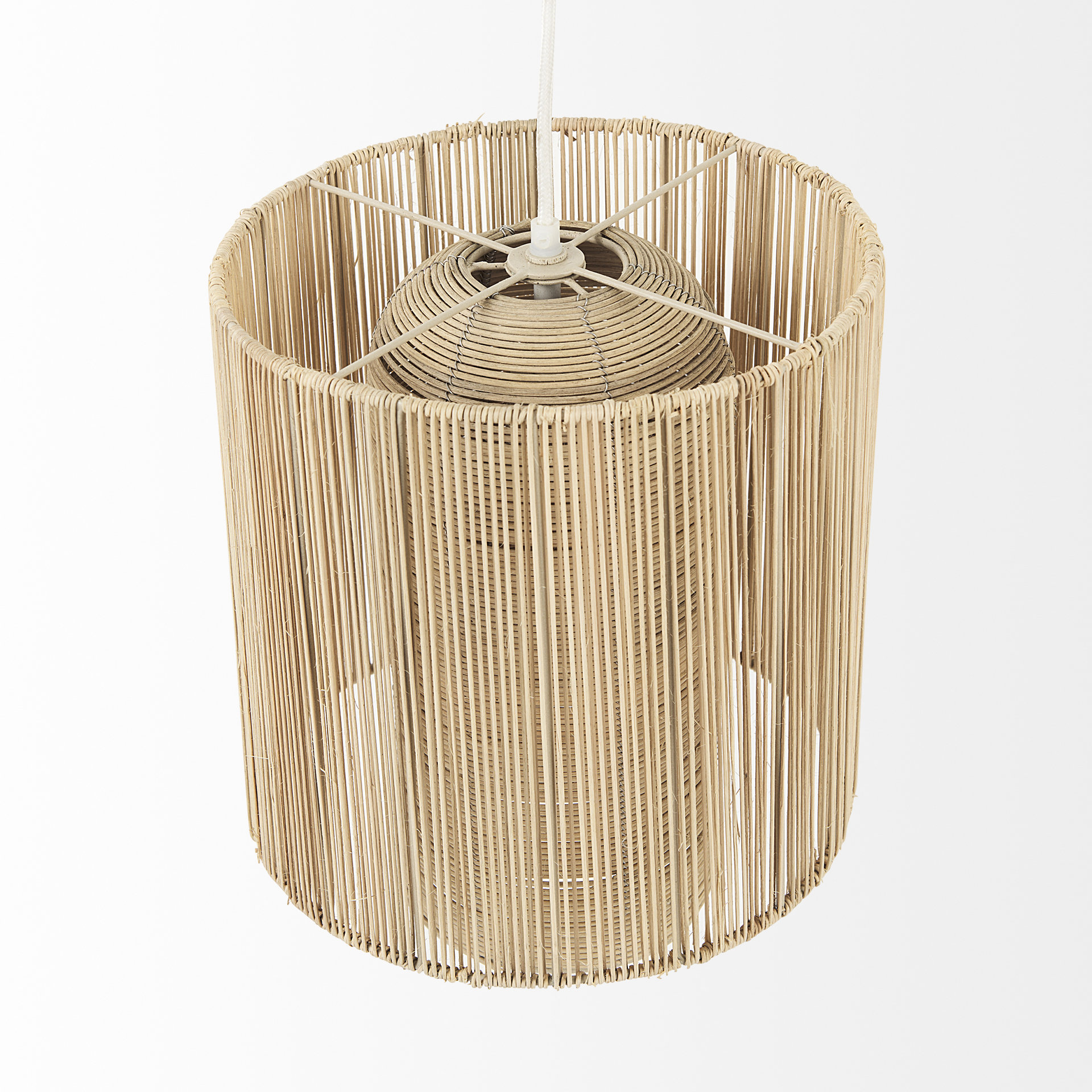 aviario 14.2 l x 14.2 w x 14.2 h natural cane cylindrical pendant light