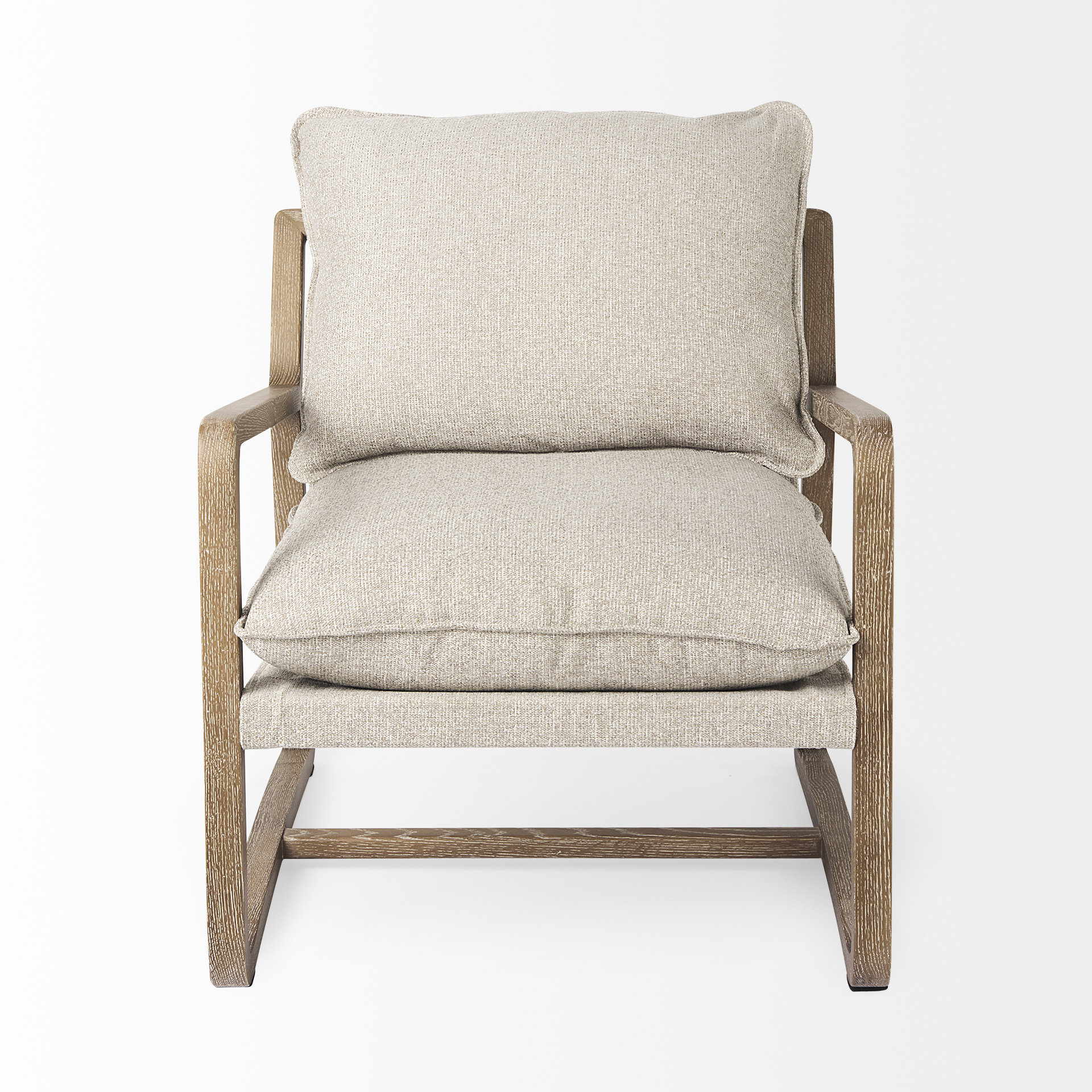 brayden 28.3l x 34.1w x 35h light brown wood w/ beige fabric seat accent chair