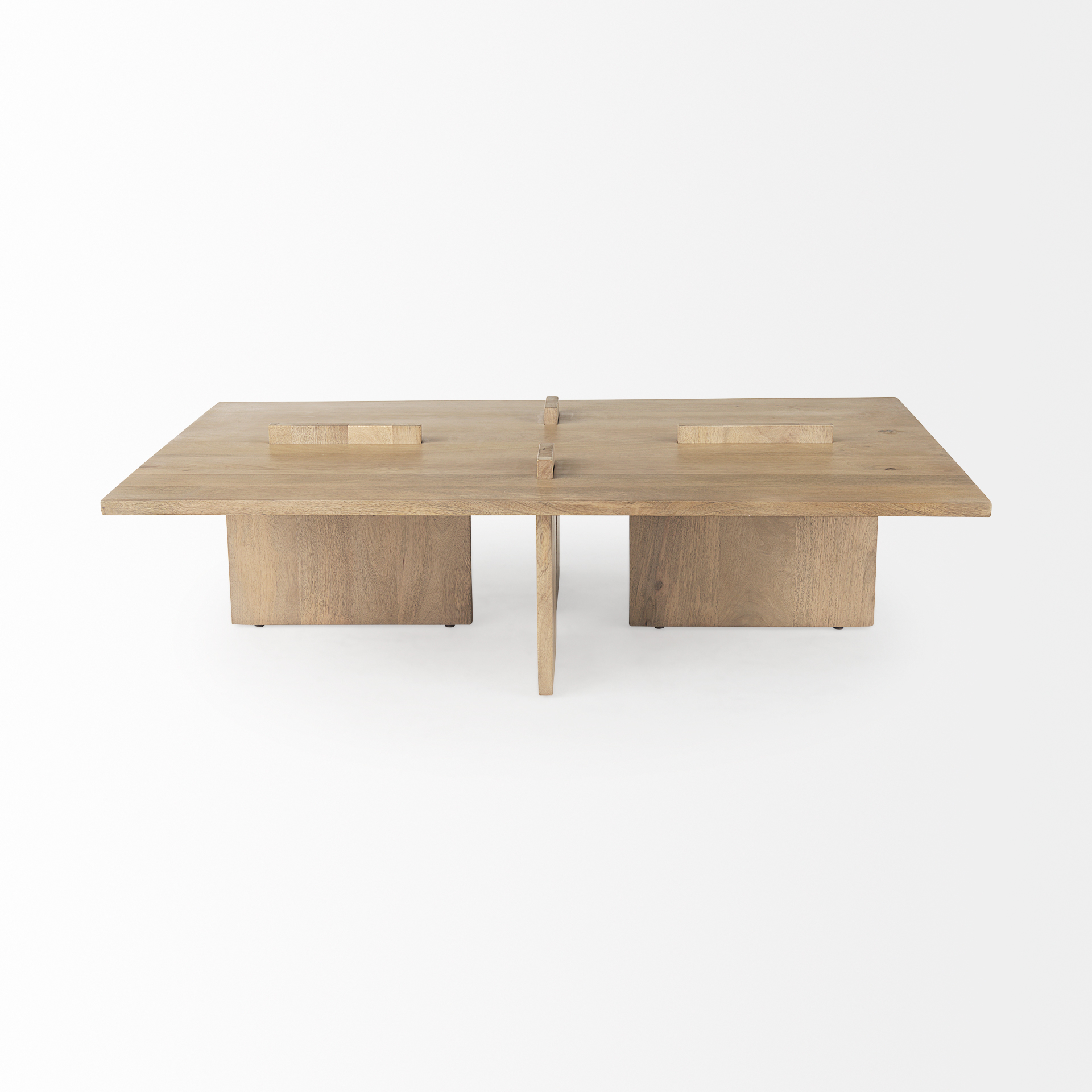 aida 56 x 34 rectangular light brown wood coffee table