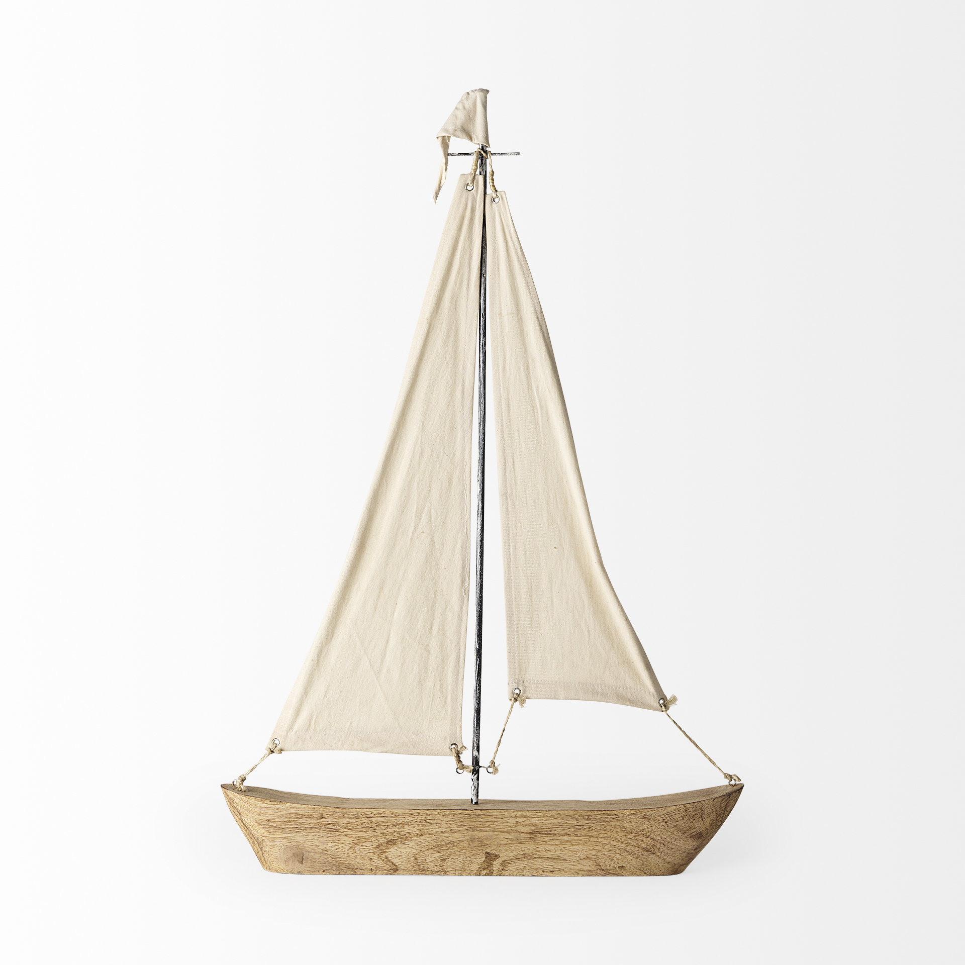 tartane large 22l x 2w brown/cream nautical inspired sailboat