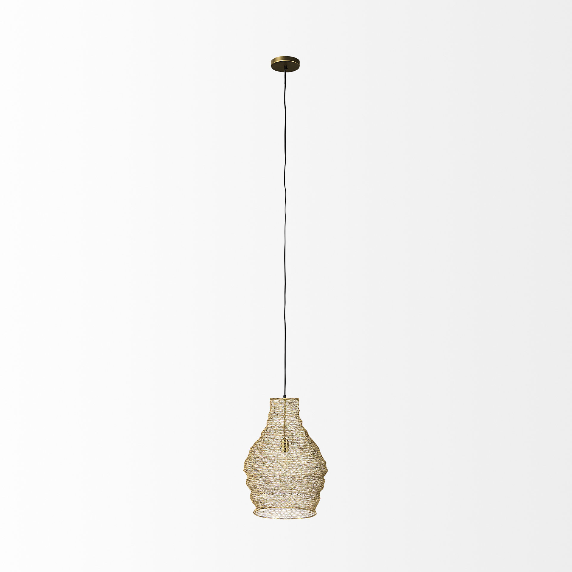 halycon 16.0l x 16.0w x 20.0h gold mesh and iron pendant light