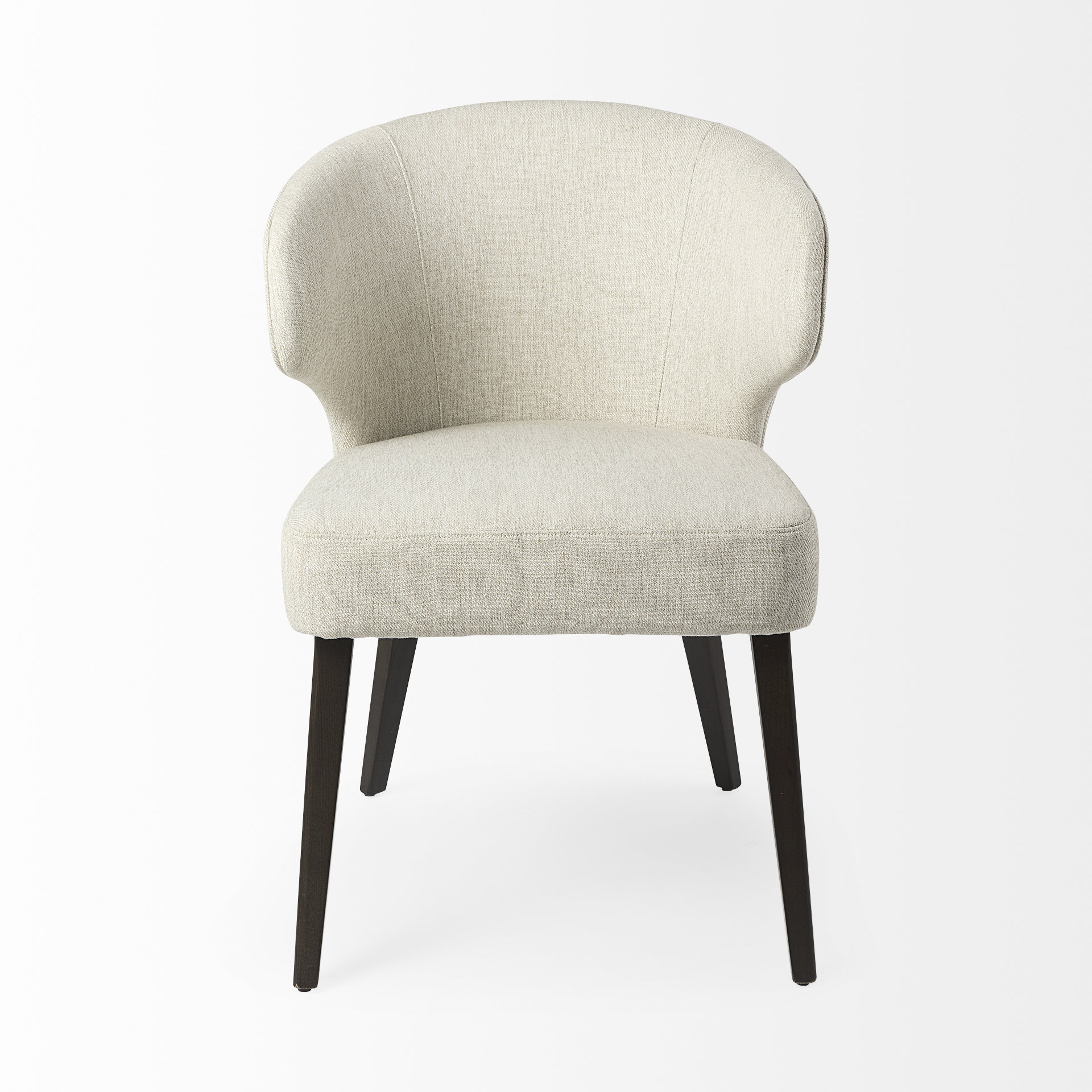 niles 22.5l x 24.0w x 32.0h cream fabric seat w/ dark brown wooden legs wingback dining chair