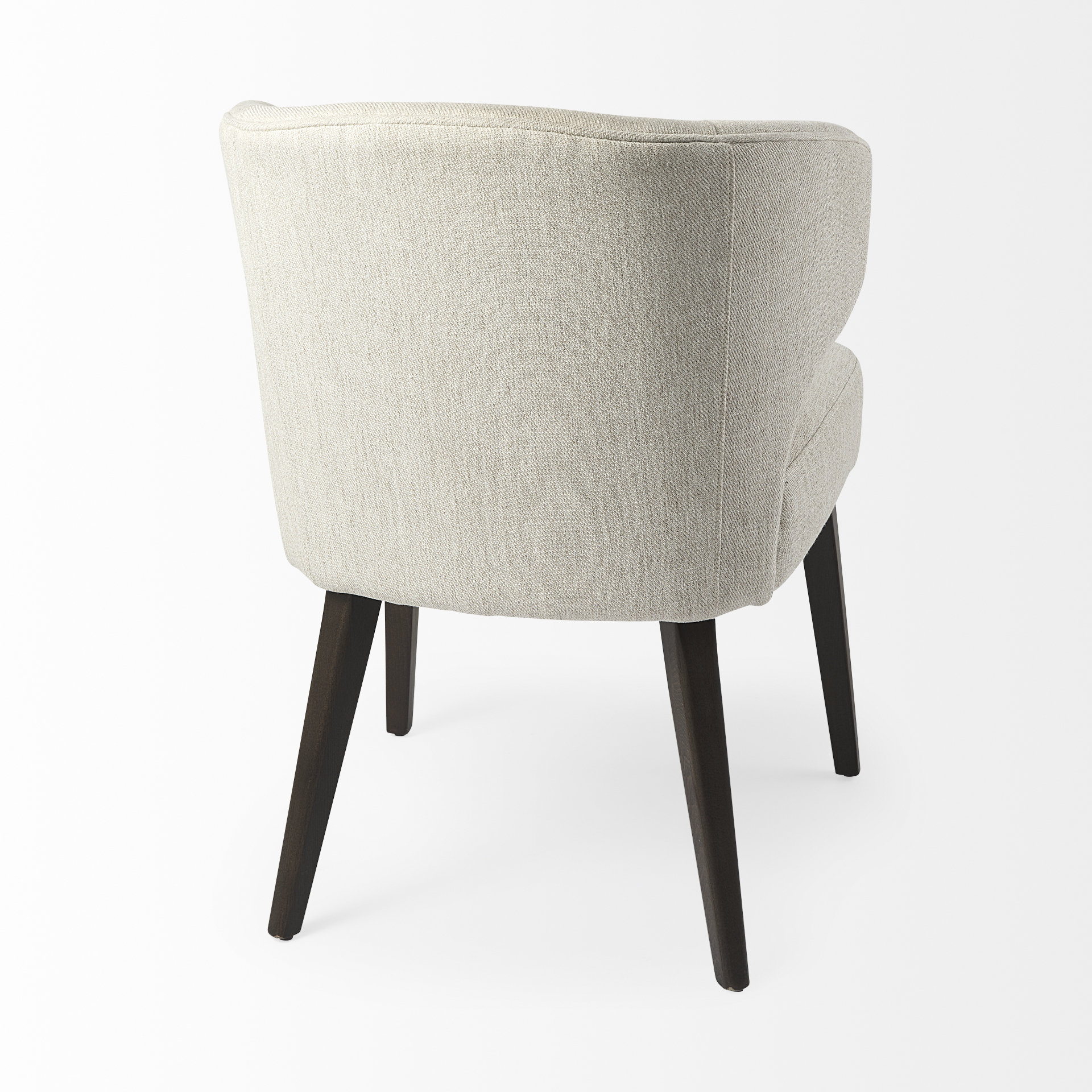 niles 22.5l x 24.0w x 32.0h cream fabric seat w/ dark brown wooden legs wingback dining chair