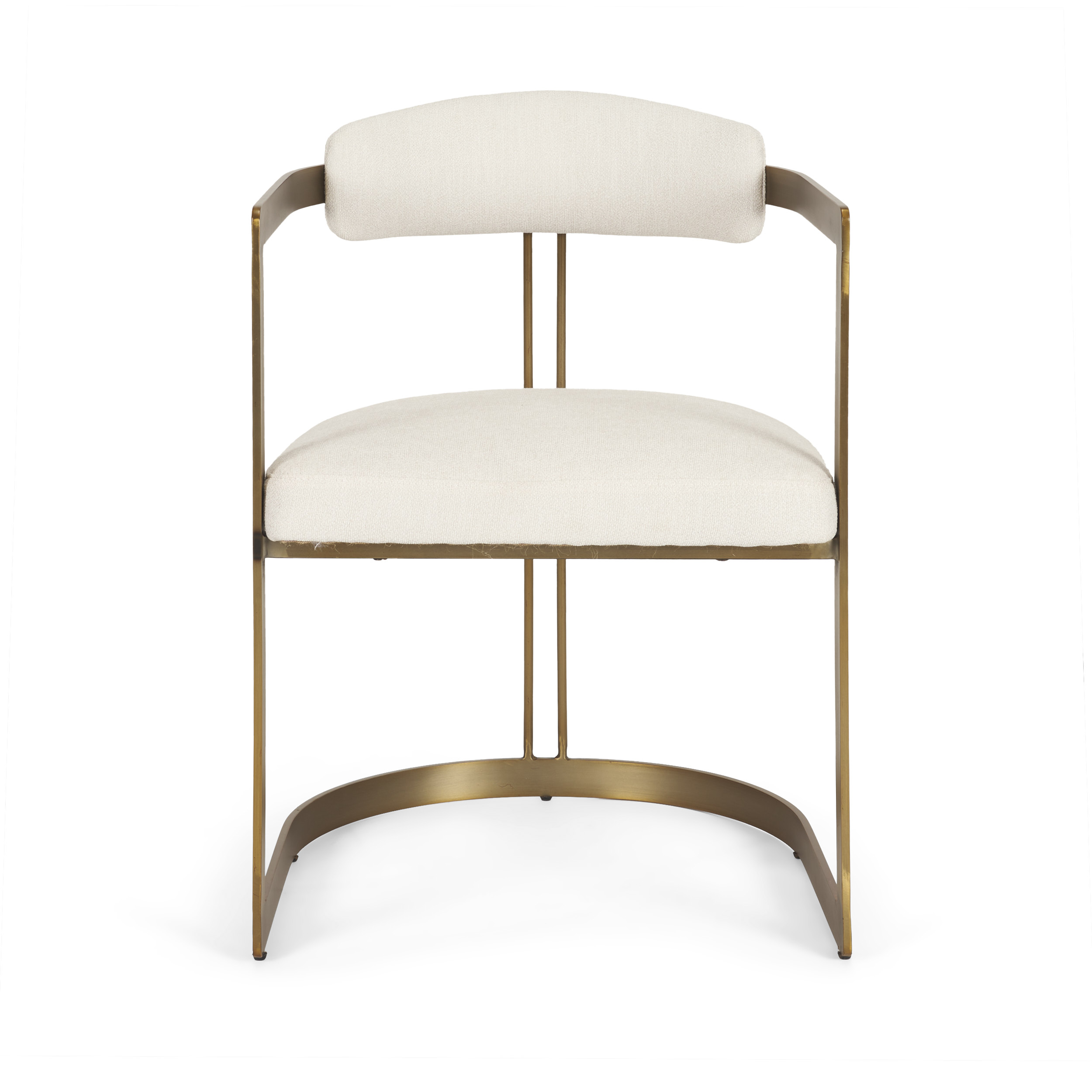 hollyfield ii cream fabric seat w/ gold iron frame dining chair