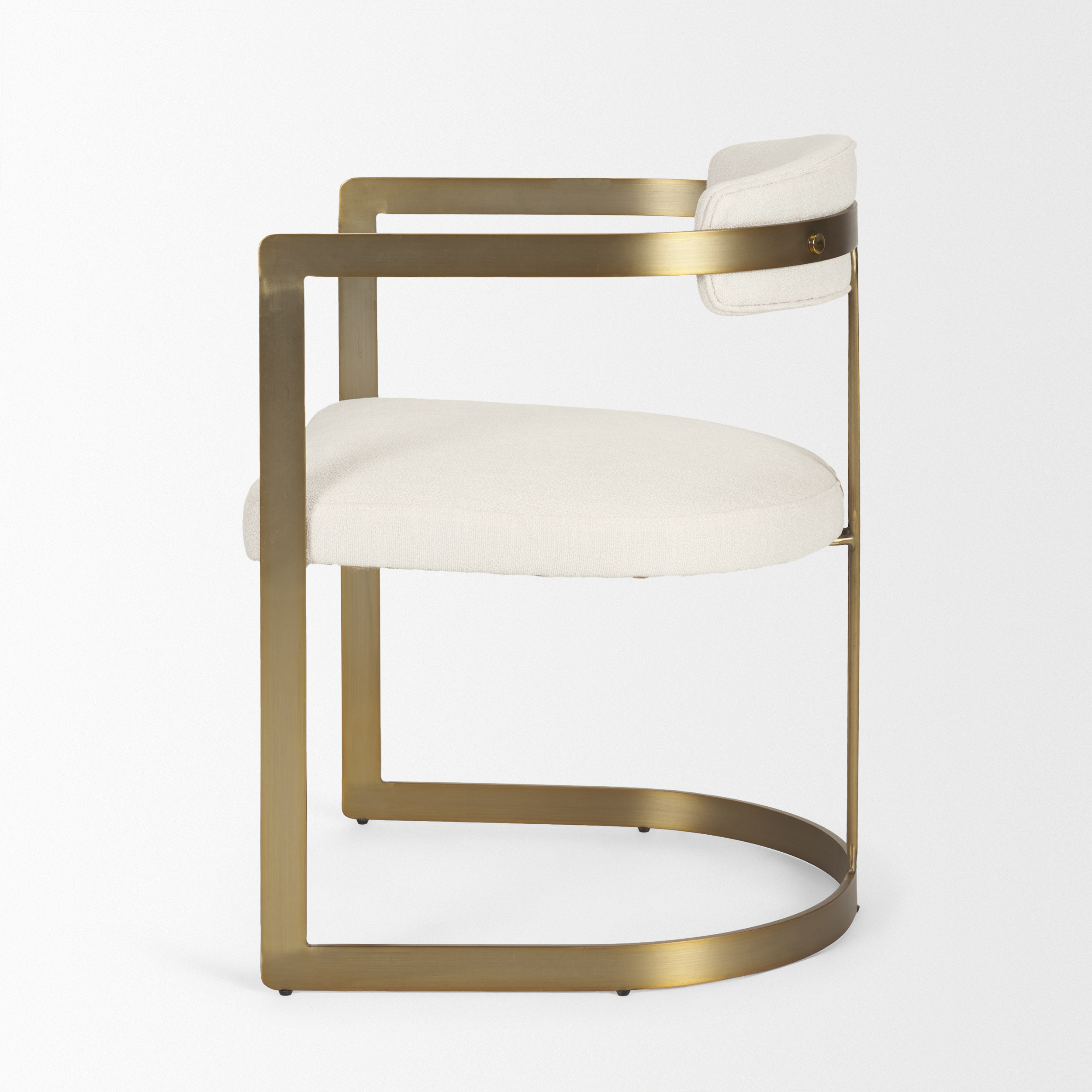 hollyfield ii cream fabric seat w/ gold iron frame dining chair