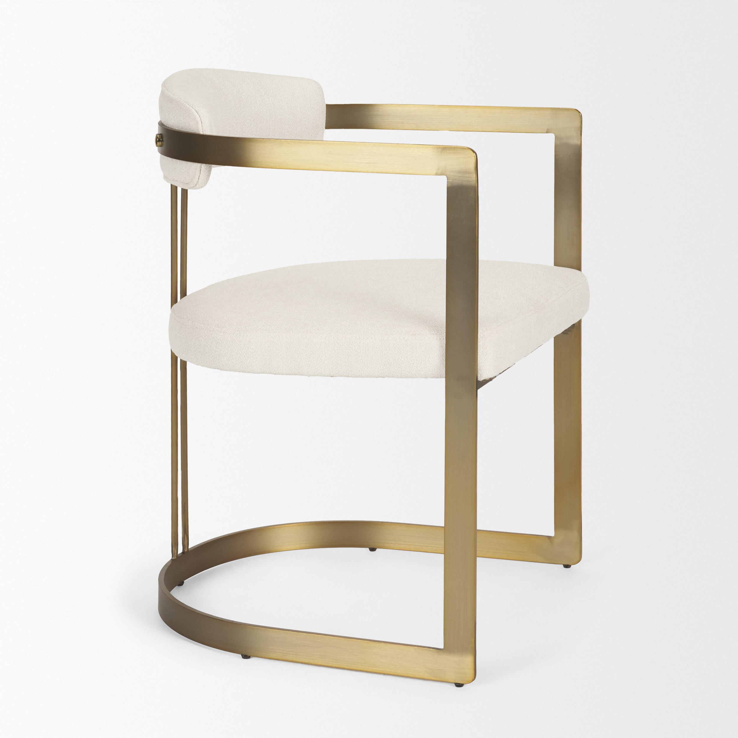 hollyfield ii cream fabric seat w/ gold iron frame dining chair