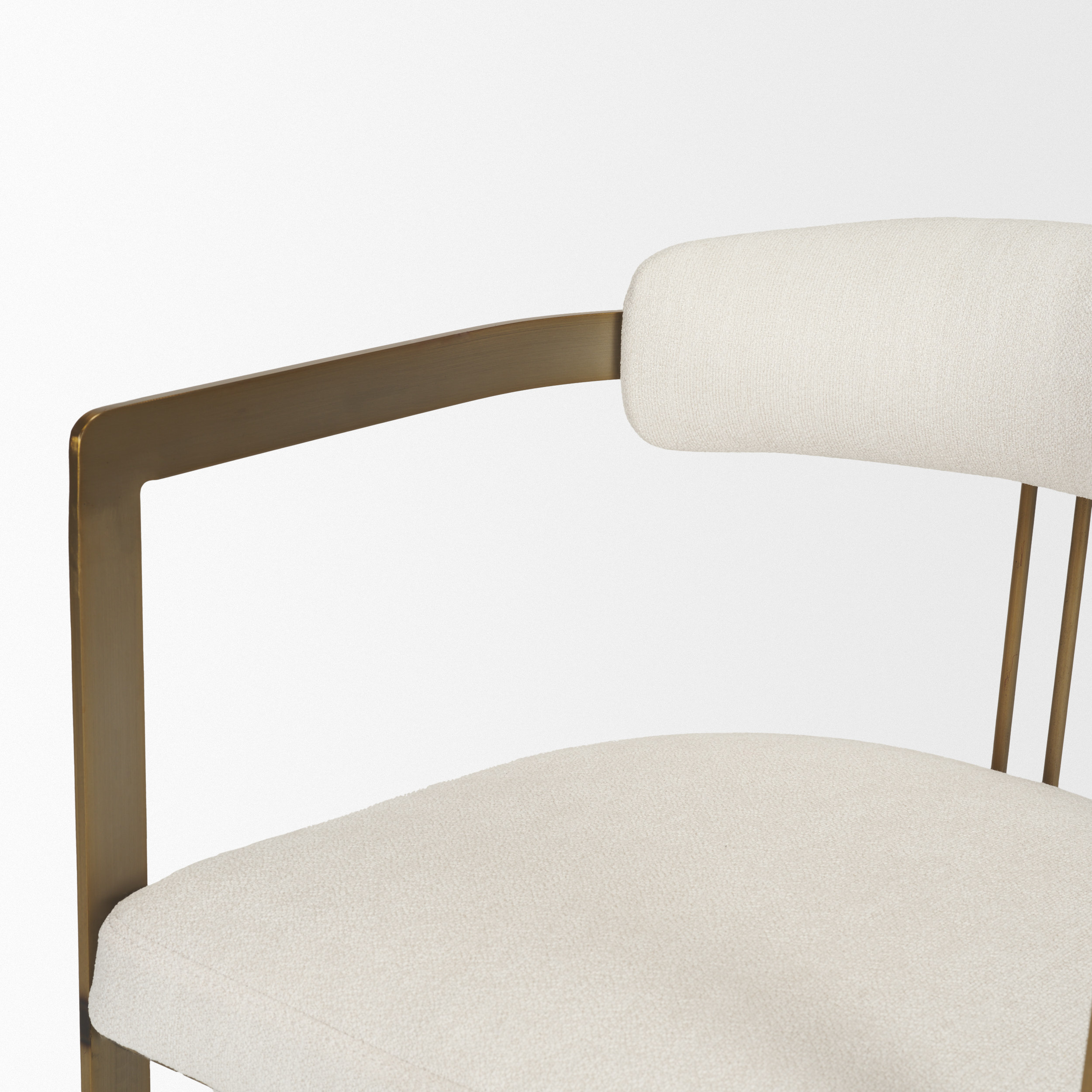 hollyfield ii cream fabric seat w/ gold iron frame dining chair