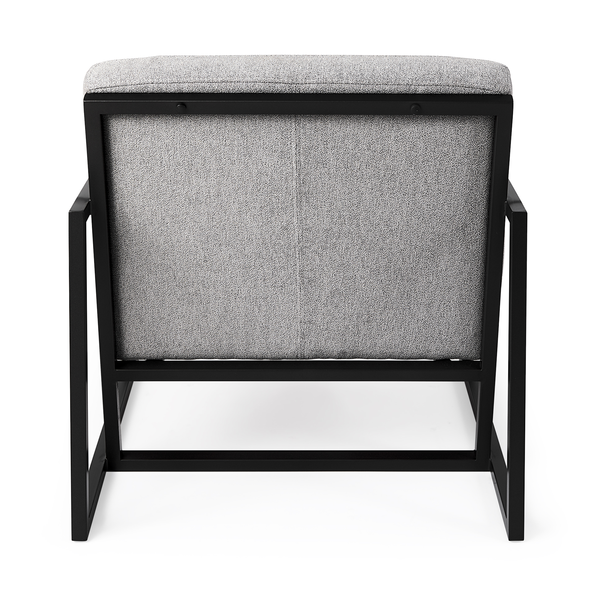 armelle gray fabric seat w/black metal frame accent chair