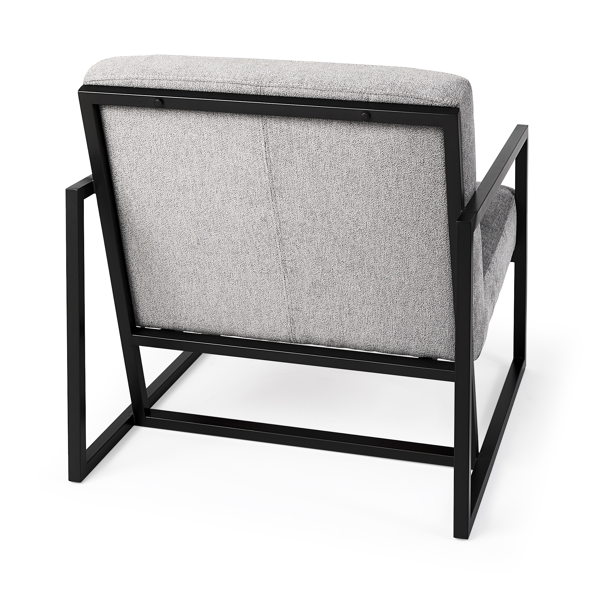 armelle gray fabric seat w/black metal frame accent chair