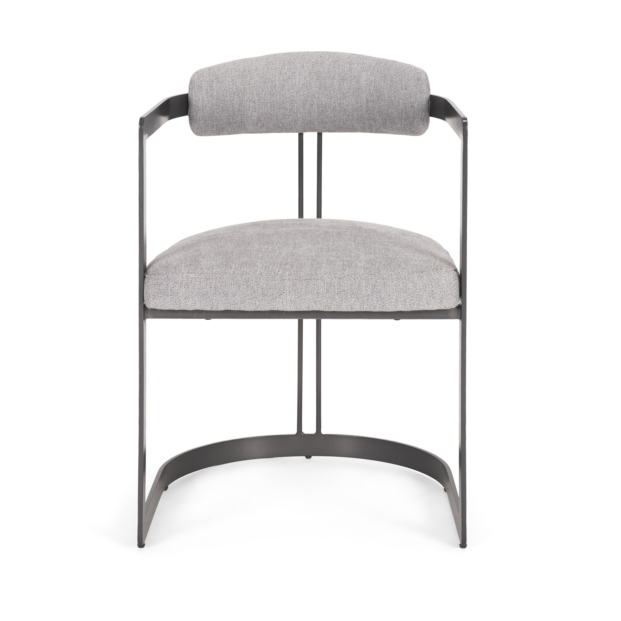 hollyfield ii gray fabric seat w/ gray iron frame dining chair