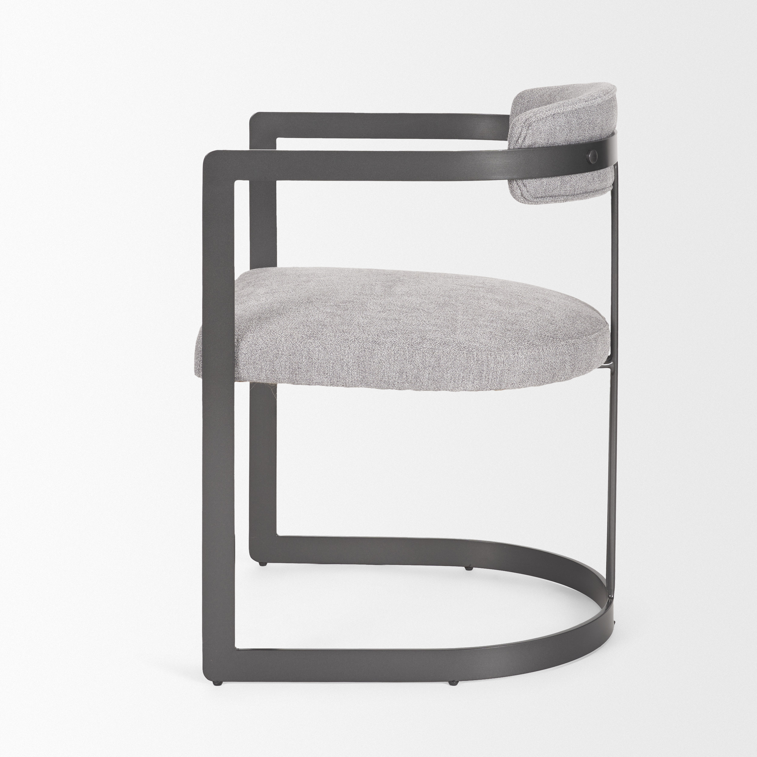 hollyfield ii gray fabric seat w/ gray iron frame dining chair